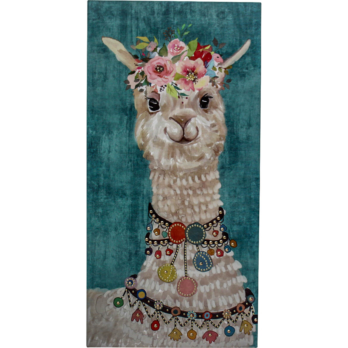 Canvas Llama Poms