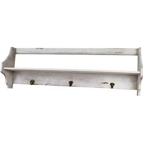 Hooks Shelf Rustic White