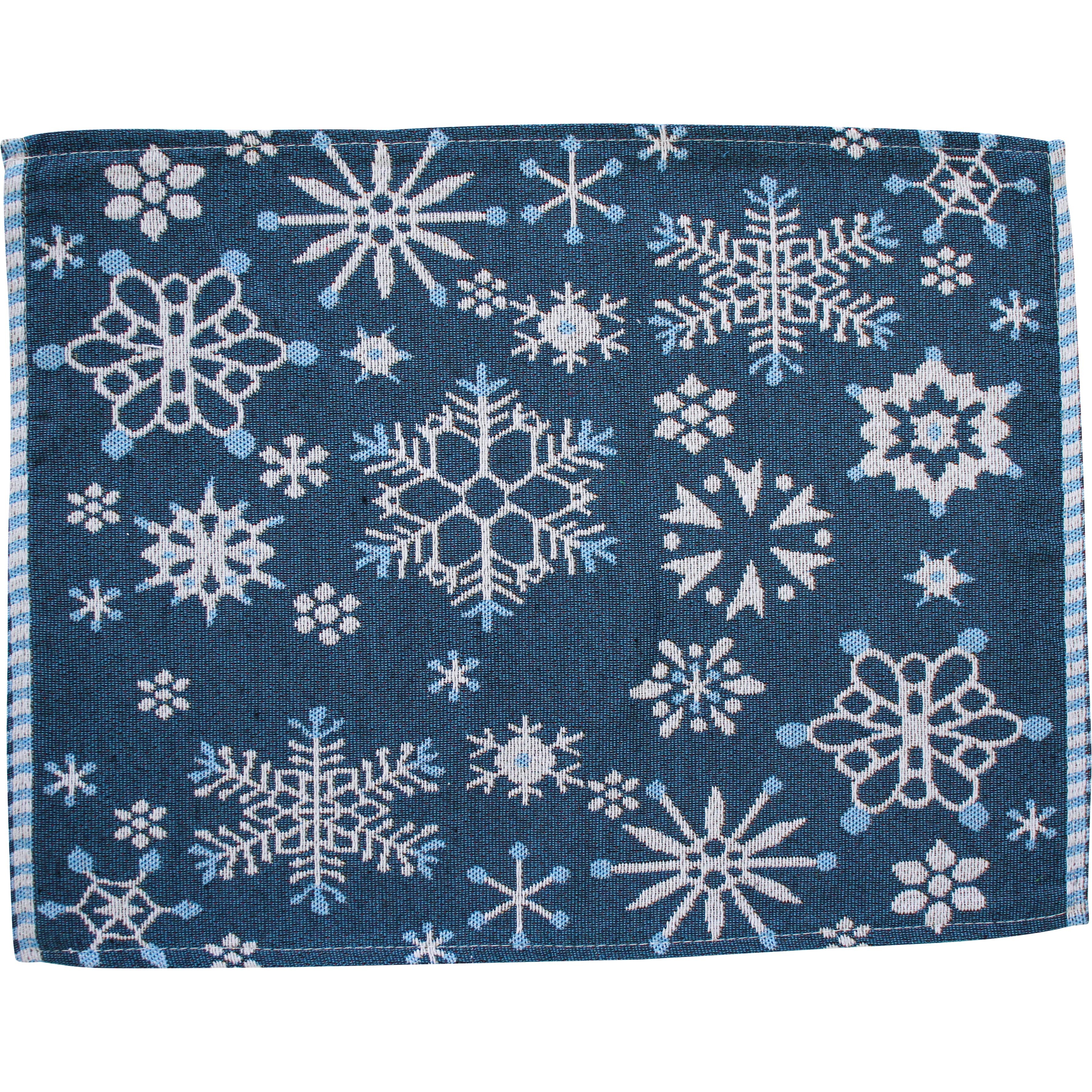 Placemat Navy Snowflake