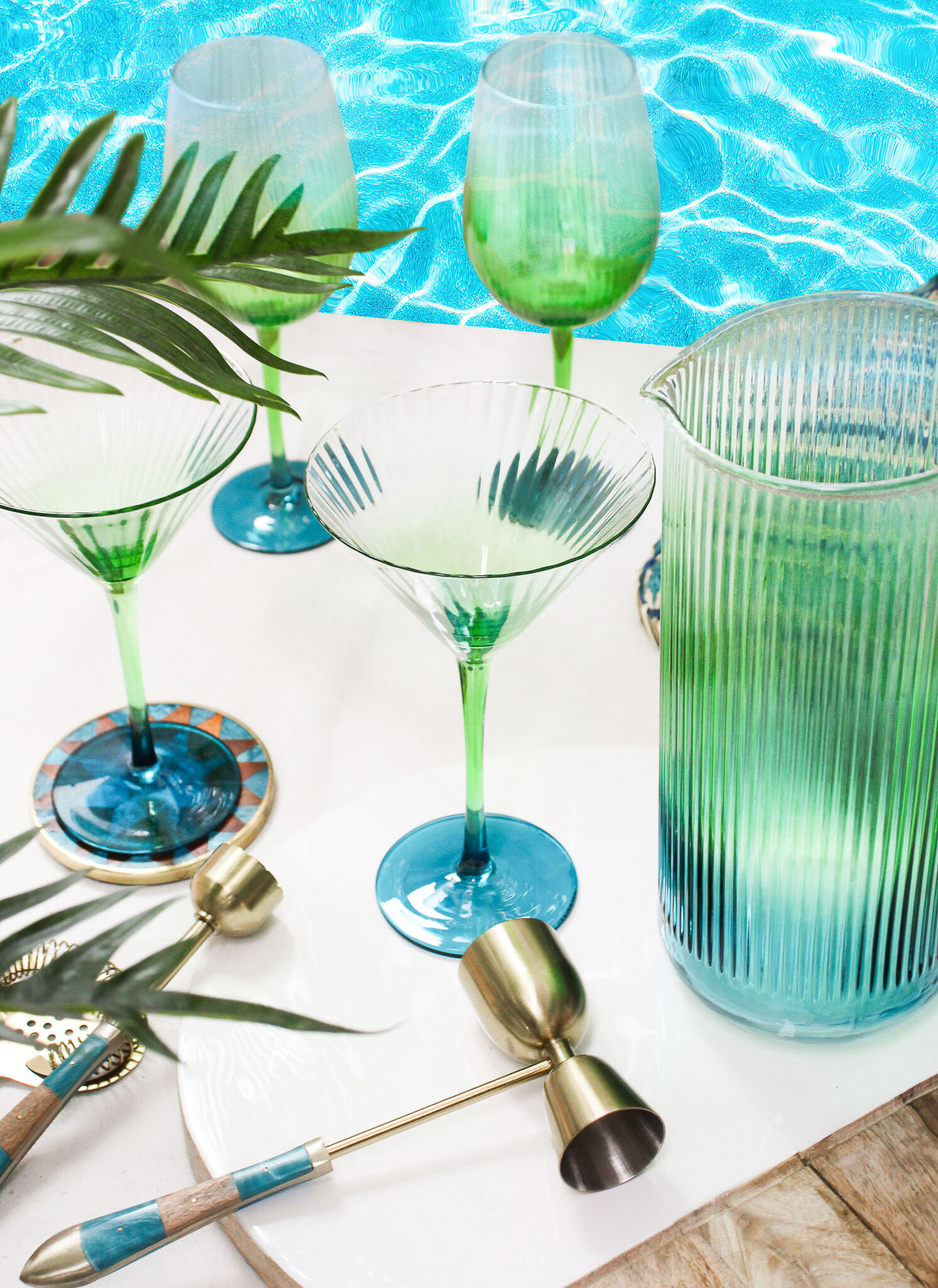 Water Glass Island Blue