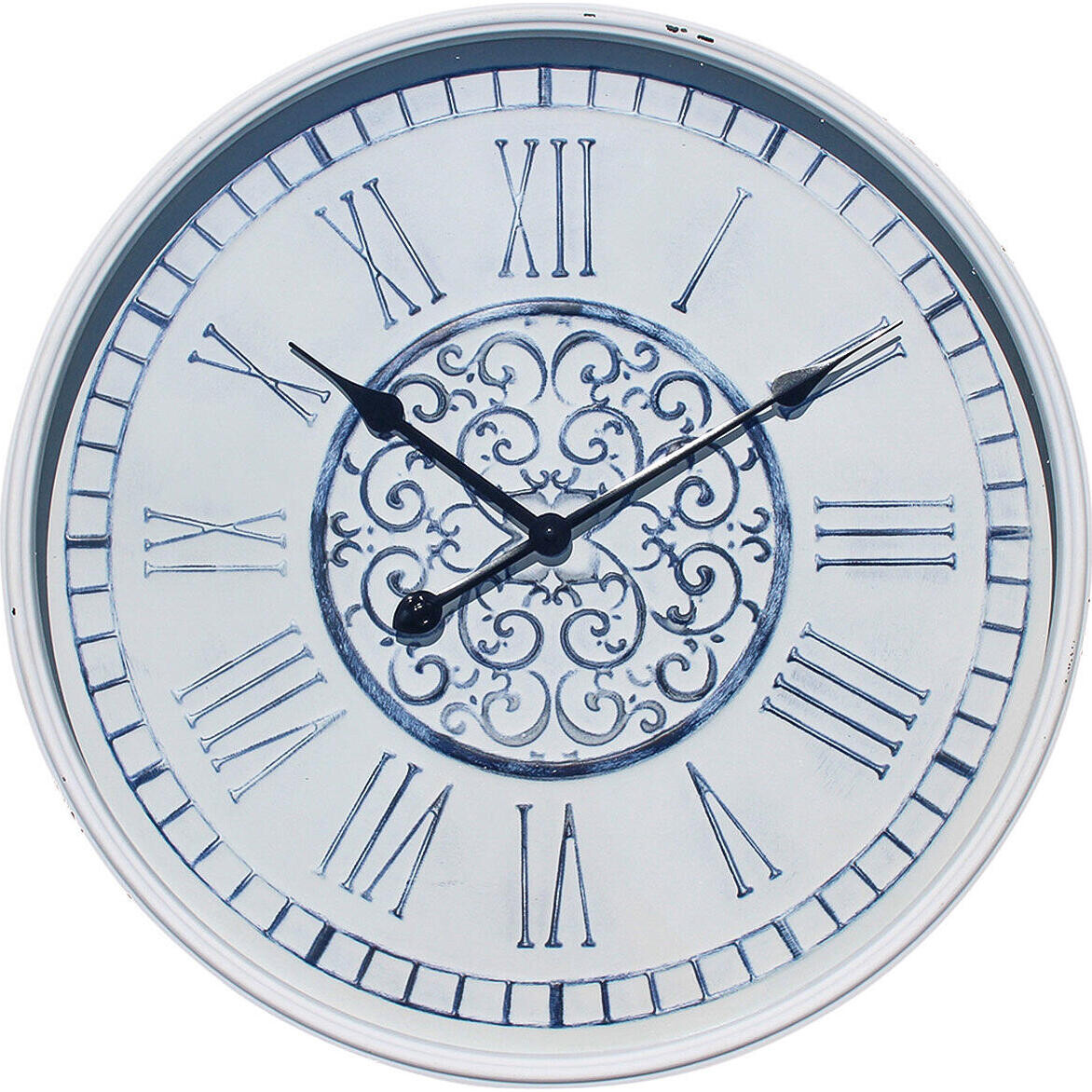 Clock Blue Moroc W/White Frame 60cm