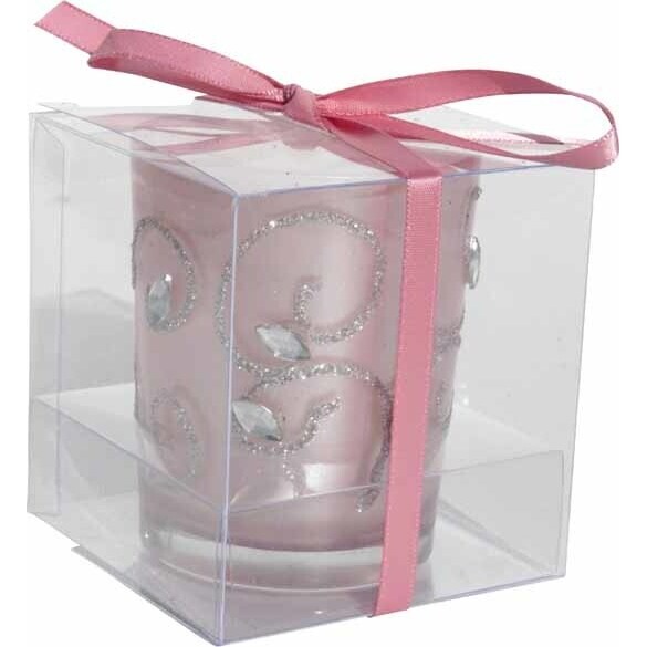 Boxed Votive - Pink Swirl