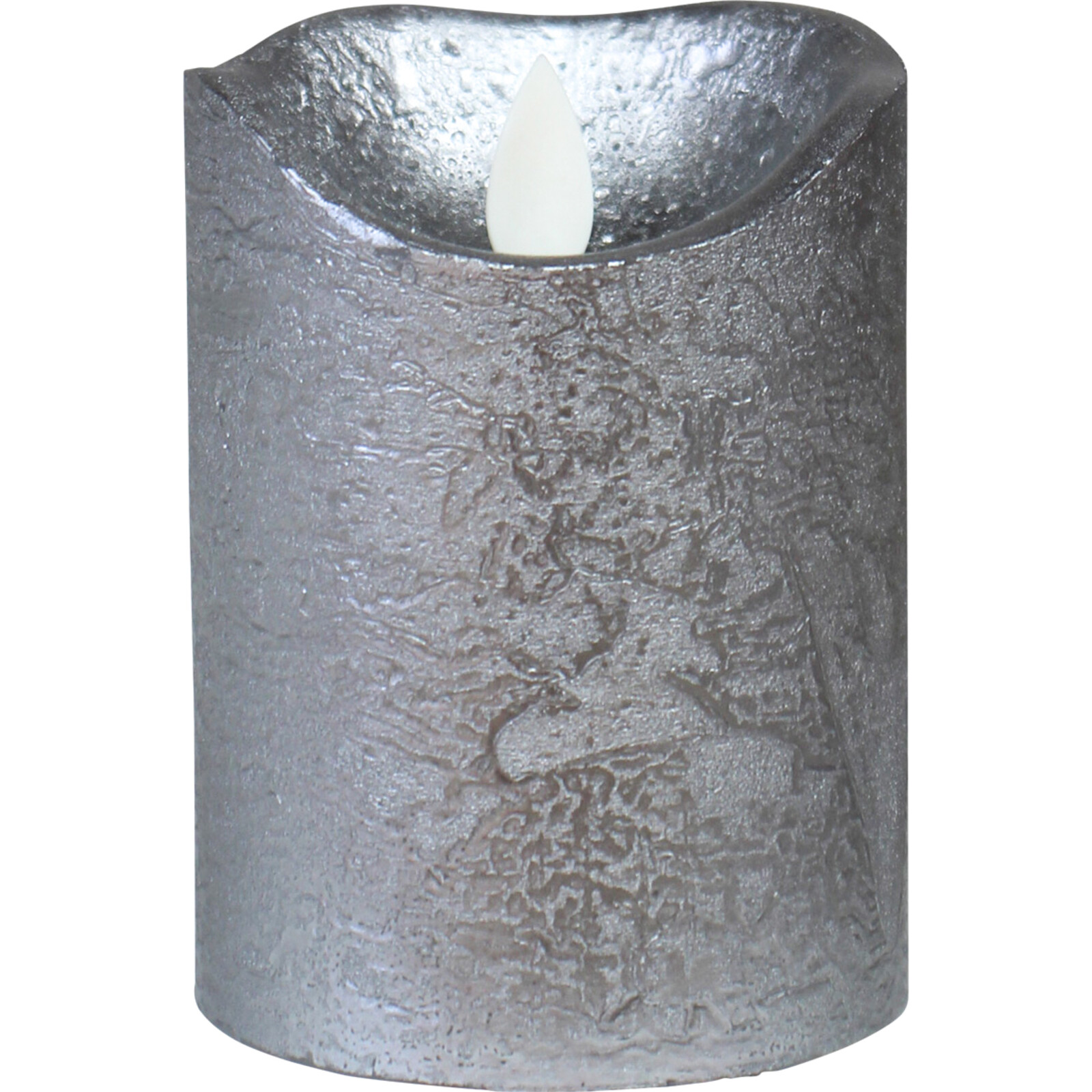 Battery Candle Silver Med