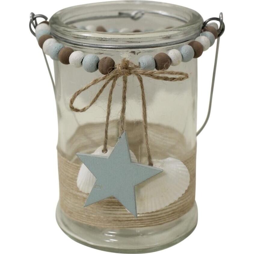 Votive Aqua Dipped Star