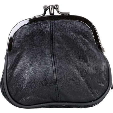 Leather Purse Double Black