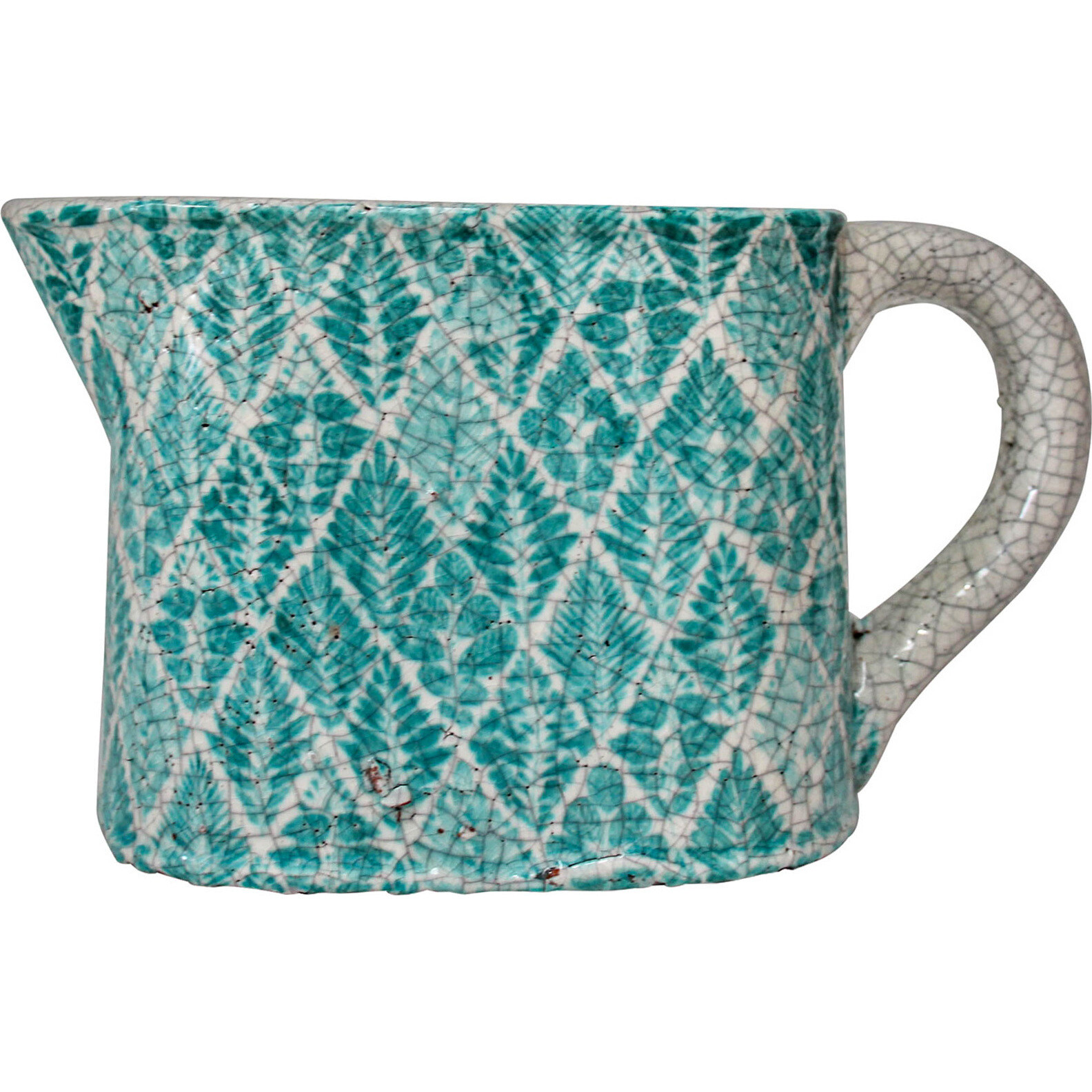 Jug Oval Fern Aqua