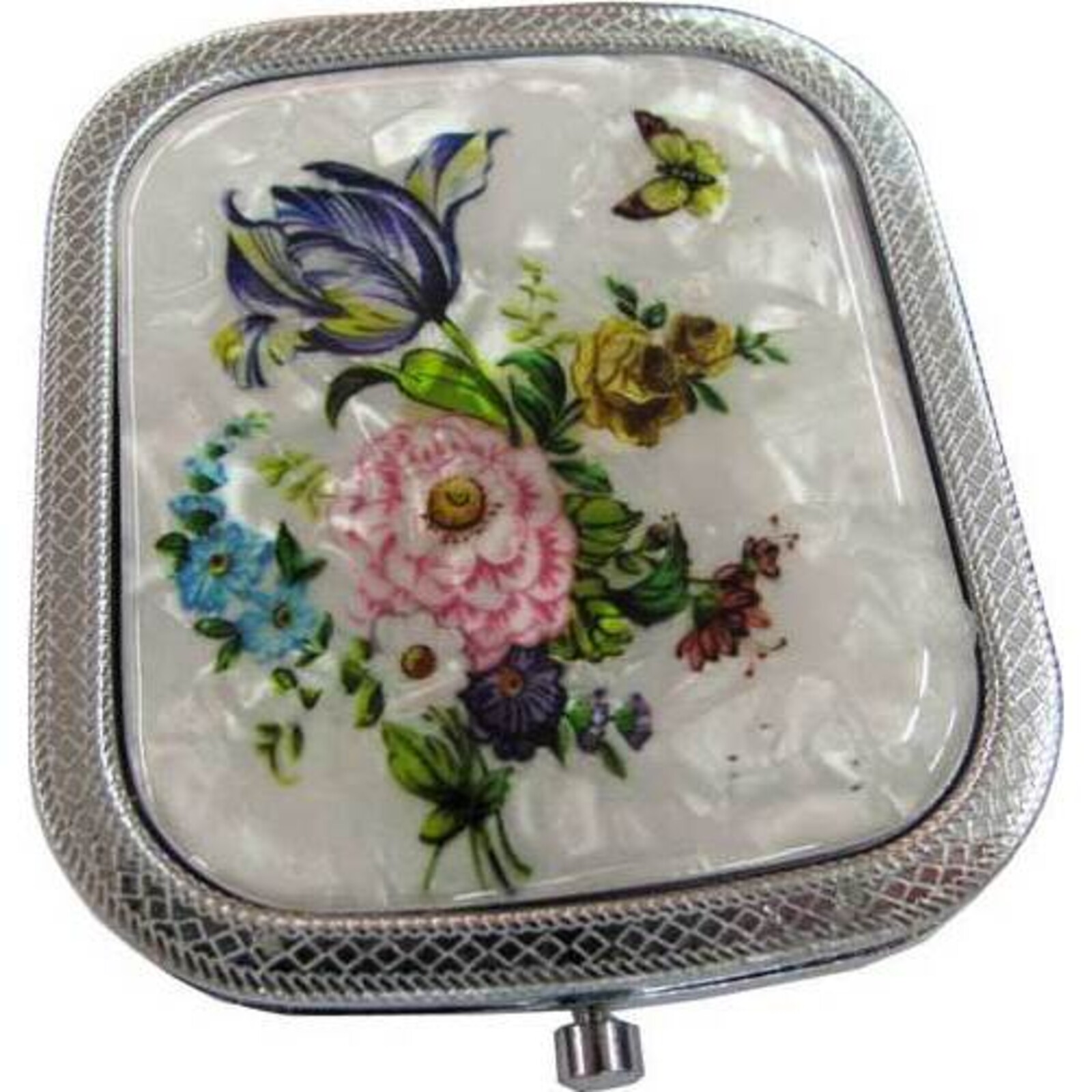 Compact Mirror Flower Butterfly