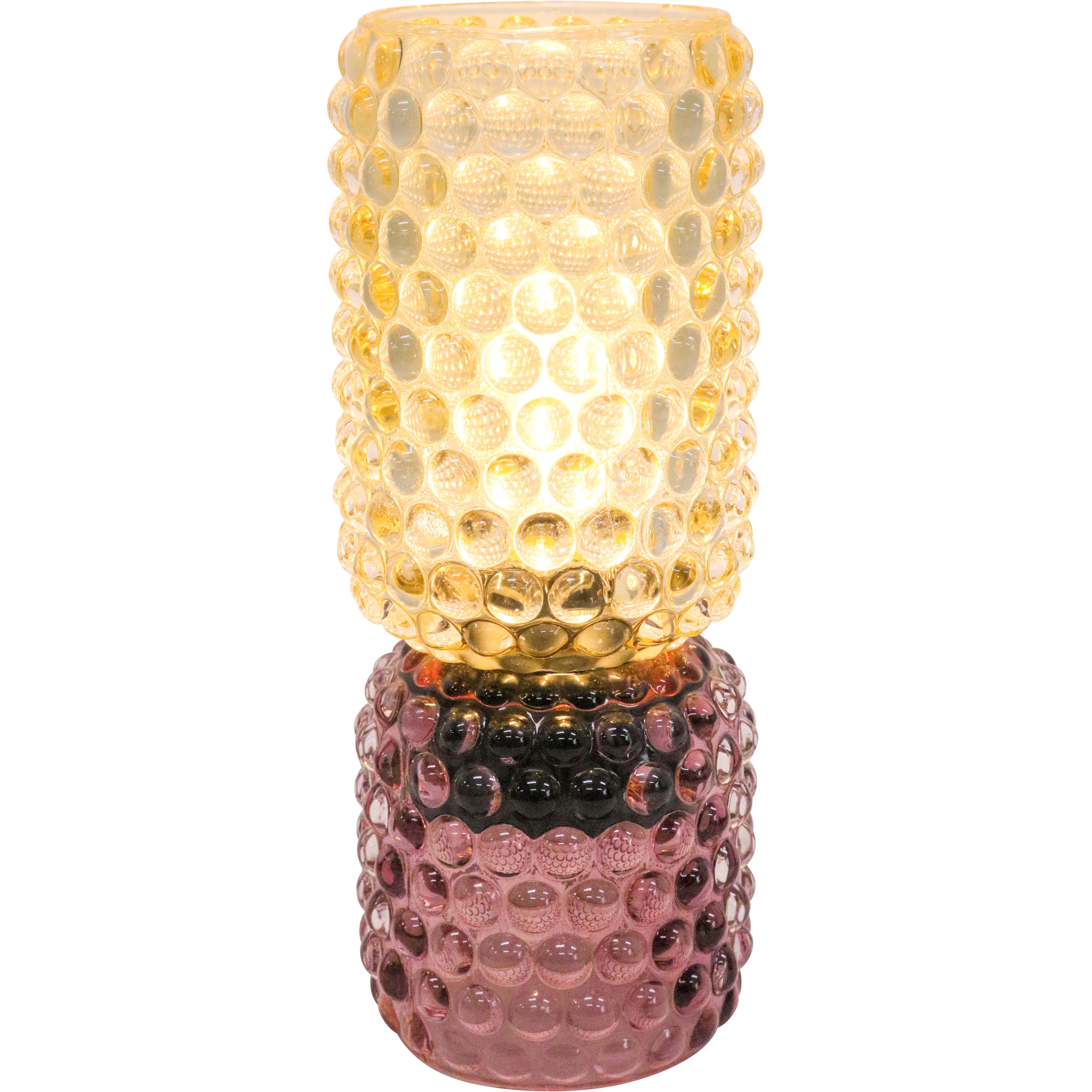 LED Glass Lamp Pink/Amber