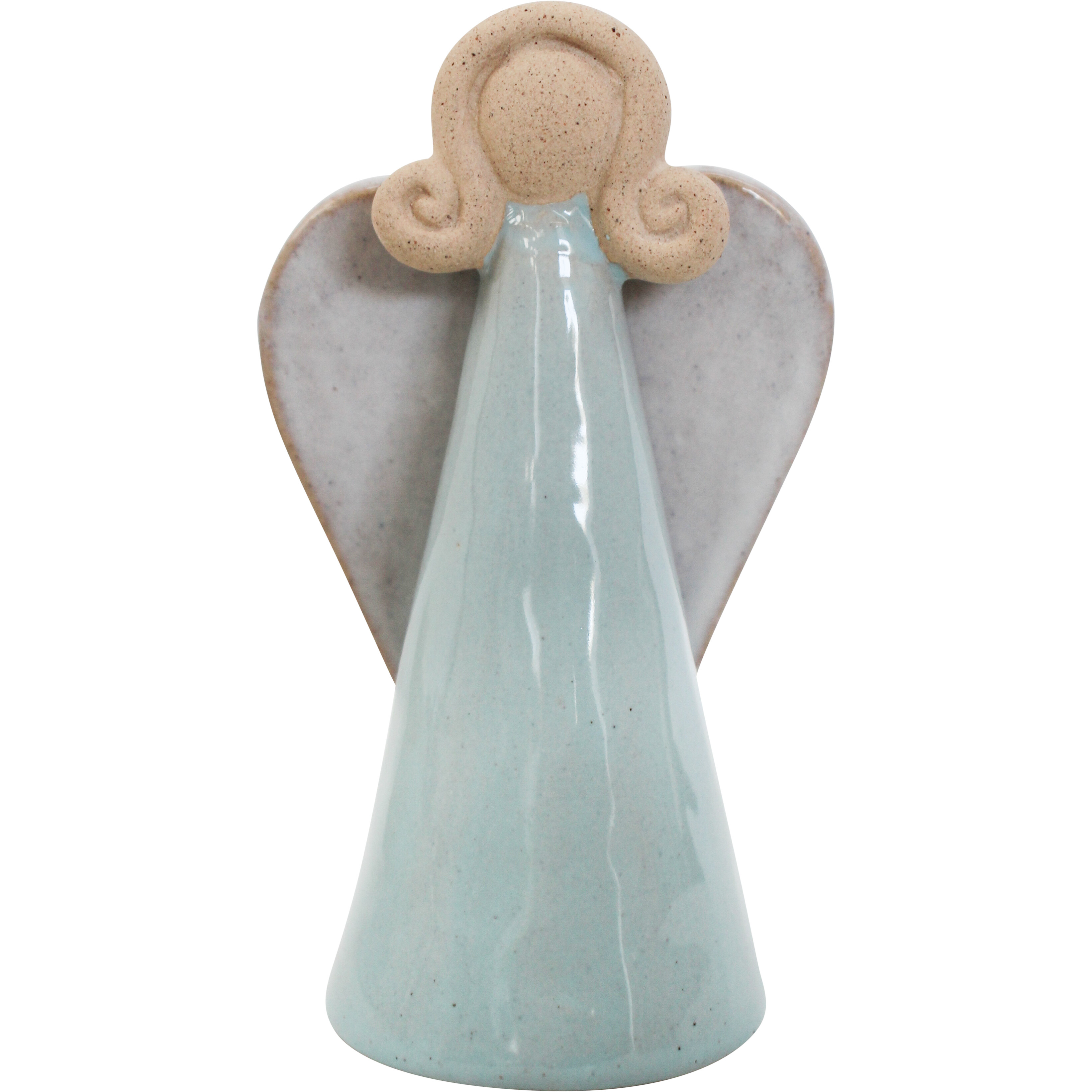 Angel Standing Heart Wings Aqua