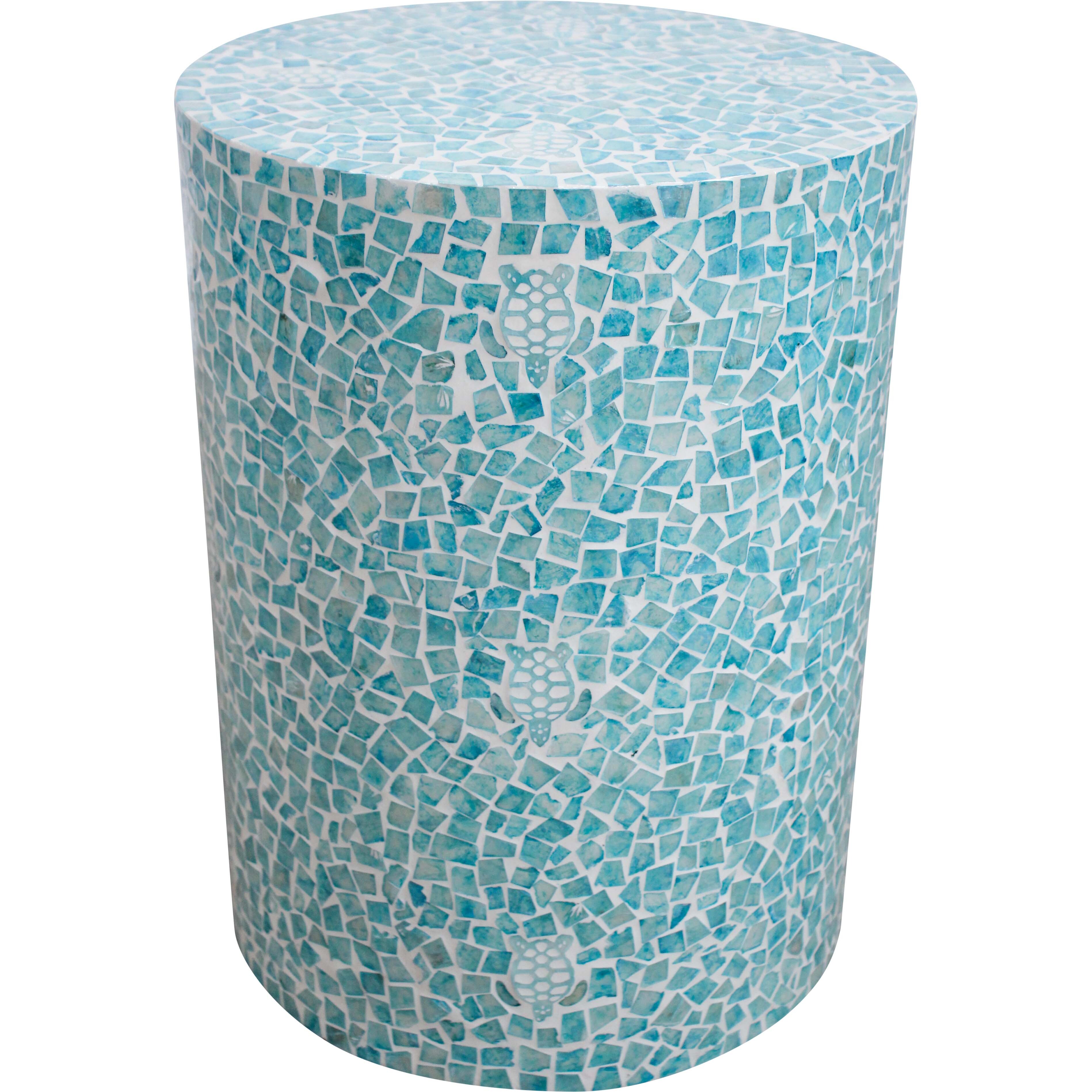 Stool Capiz/Turtle Blue