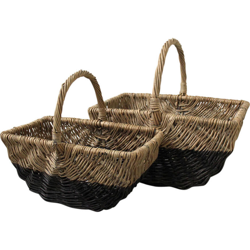 Carry Basket S/2 Rect Black Dip