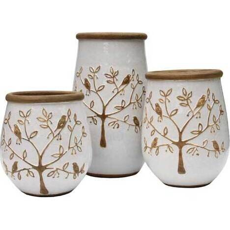 Bird Trees Vase Med