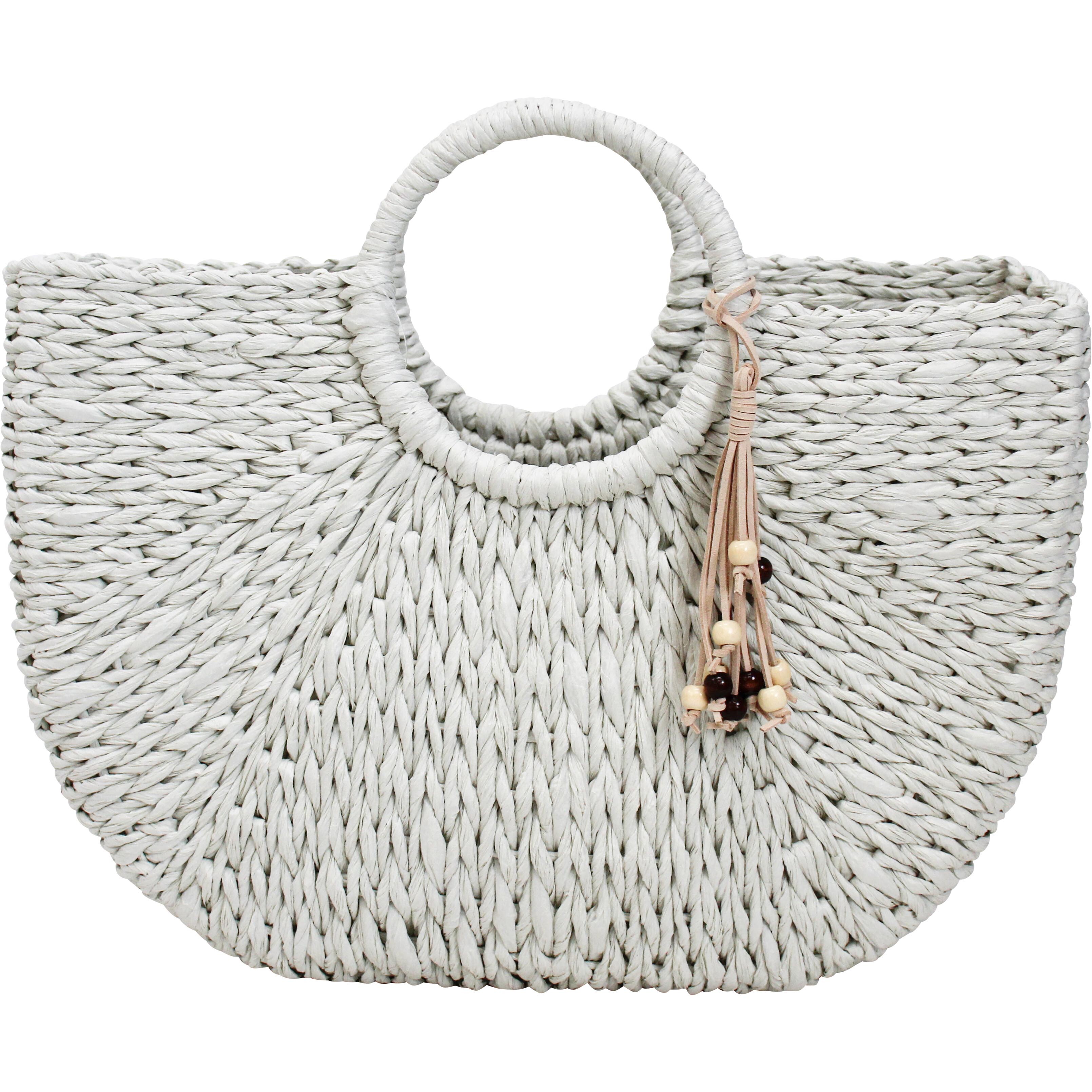 Shopper Basket Woven Oyster