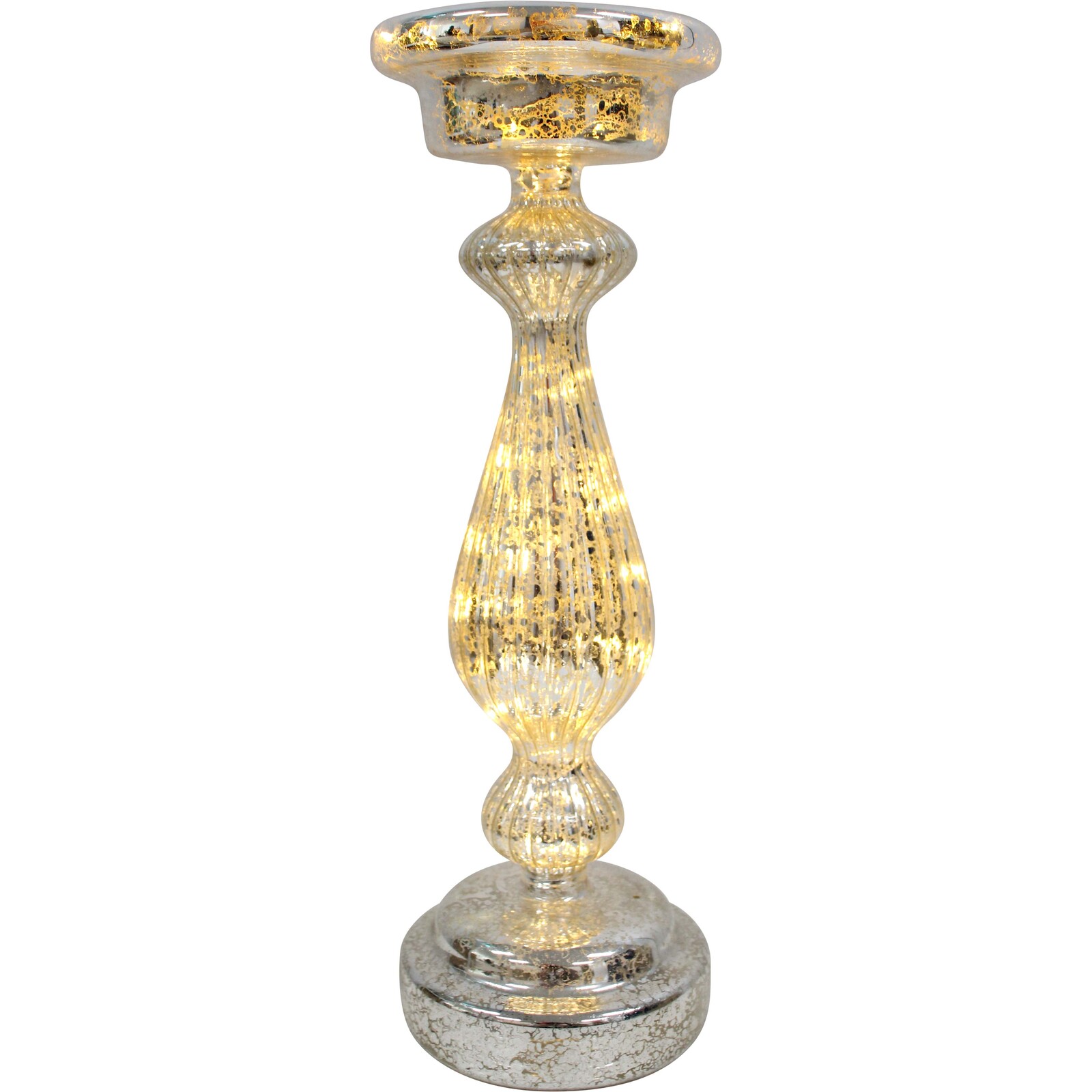 Glass Candle Holder LED Champagne