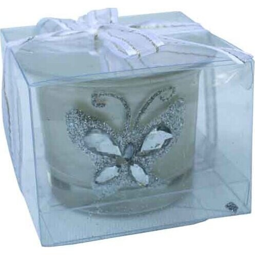 Boxed Votive Frost Butterfly