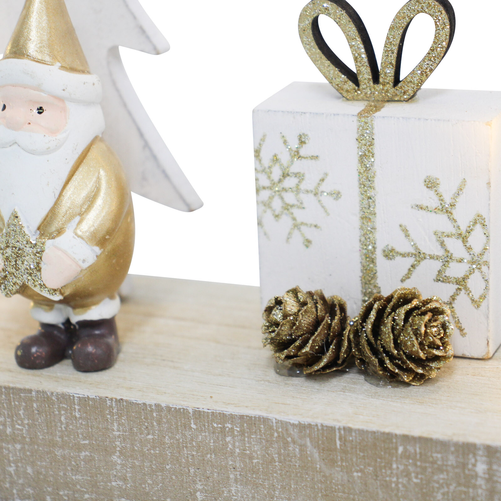 Gift Box Bow Santa Lights 