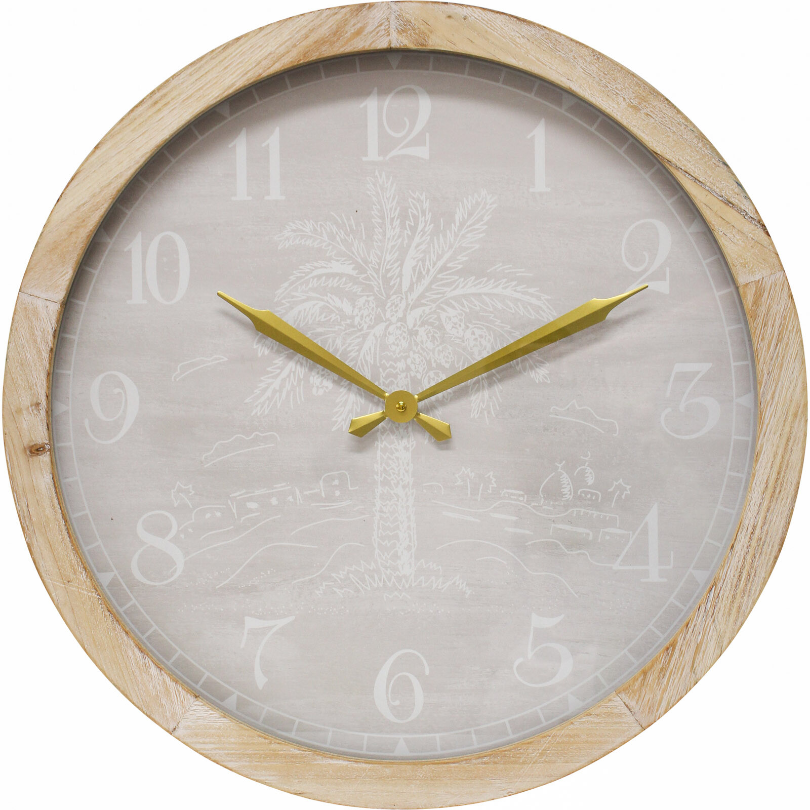 Clock Date Palm Neutral