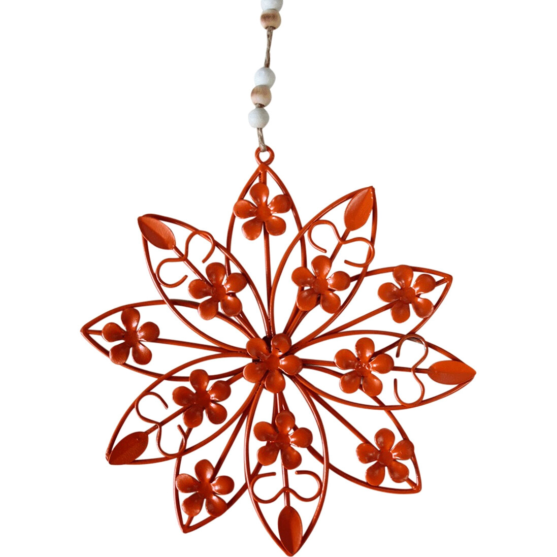 Hanging Metal Flower Orange