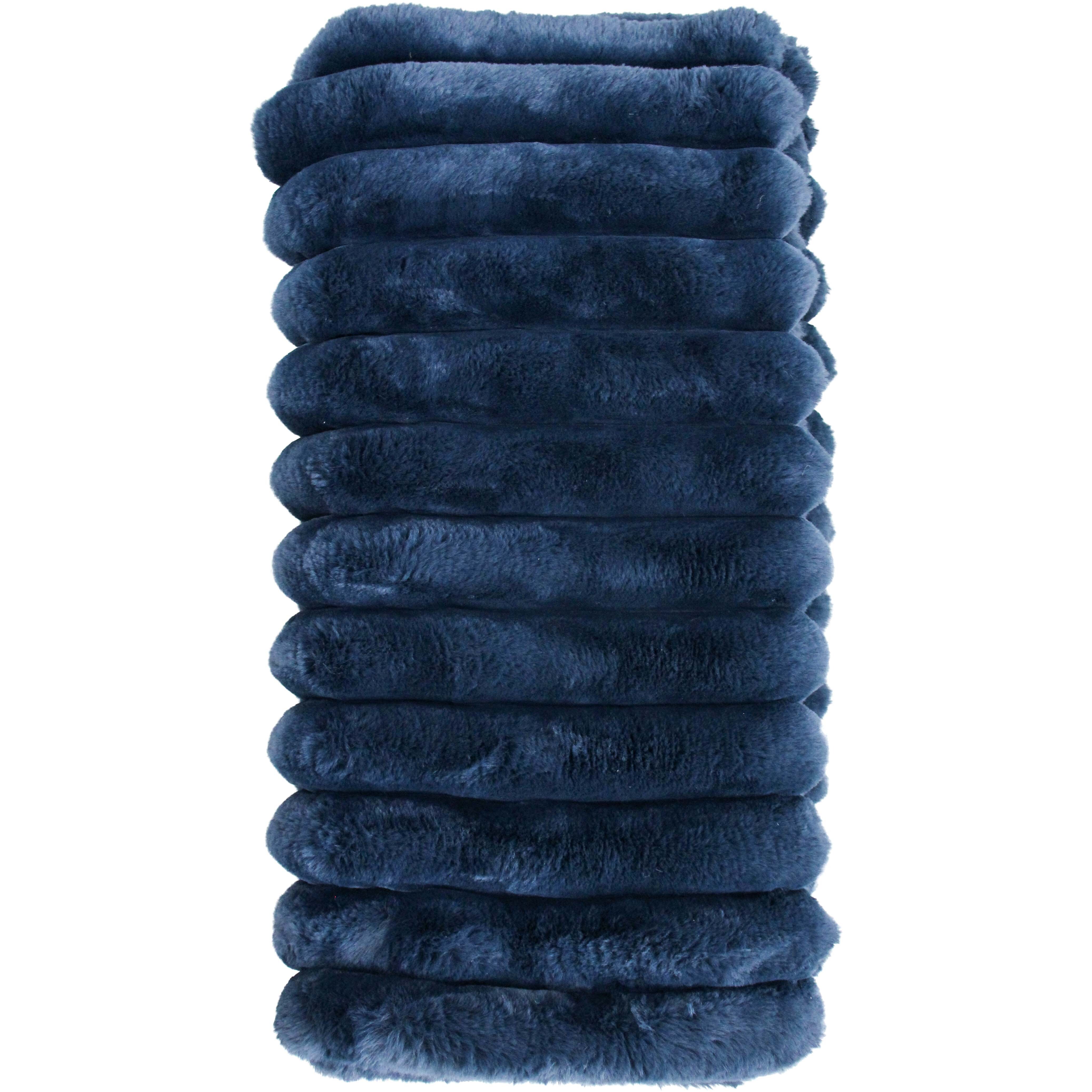 Throw Puffer Faux Fur Midnight