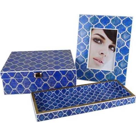 Box Quatrefoil Blue