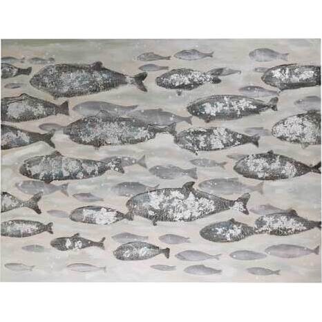 Oil Painting Fish School