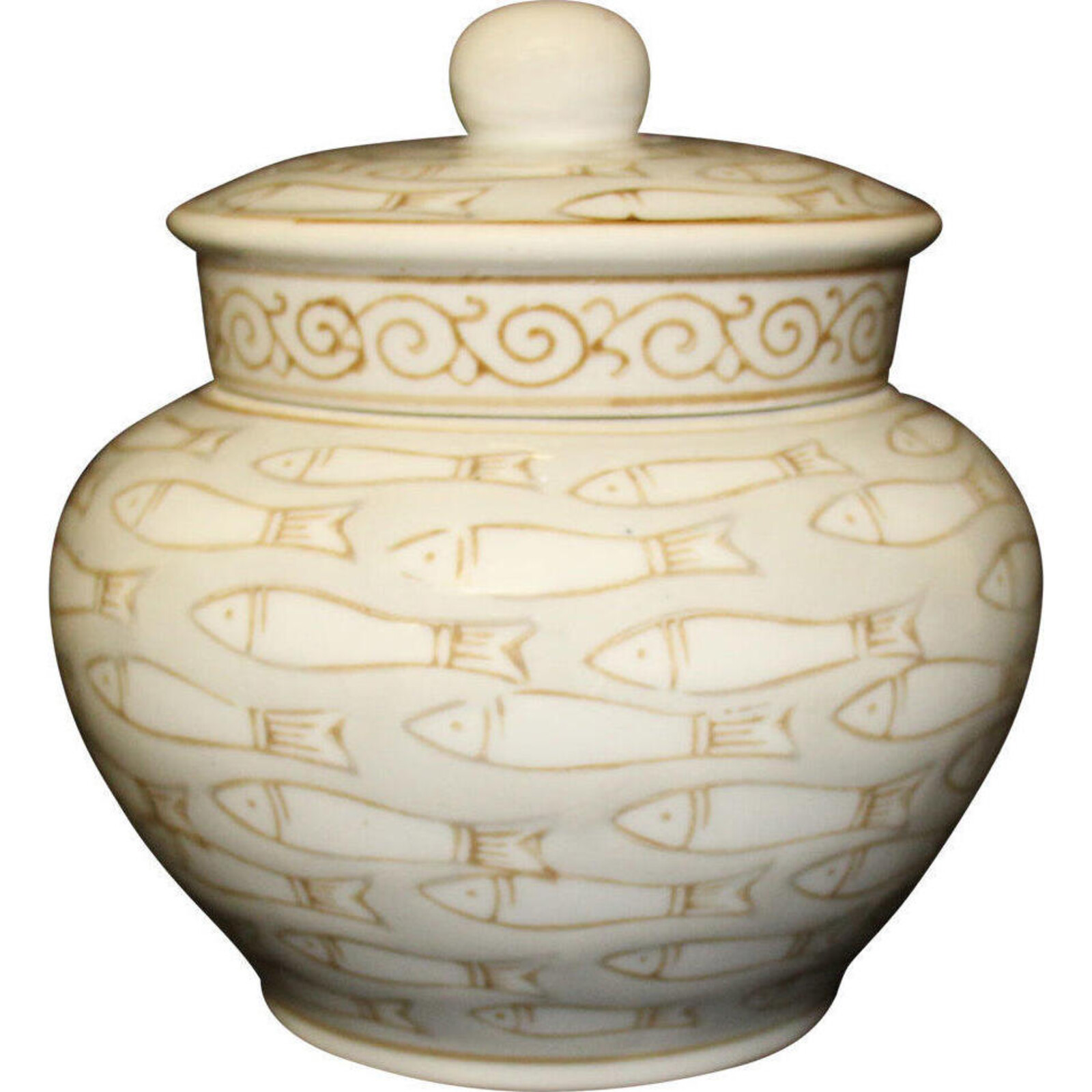 Ceramic Box Pesce Round