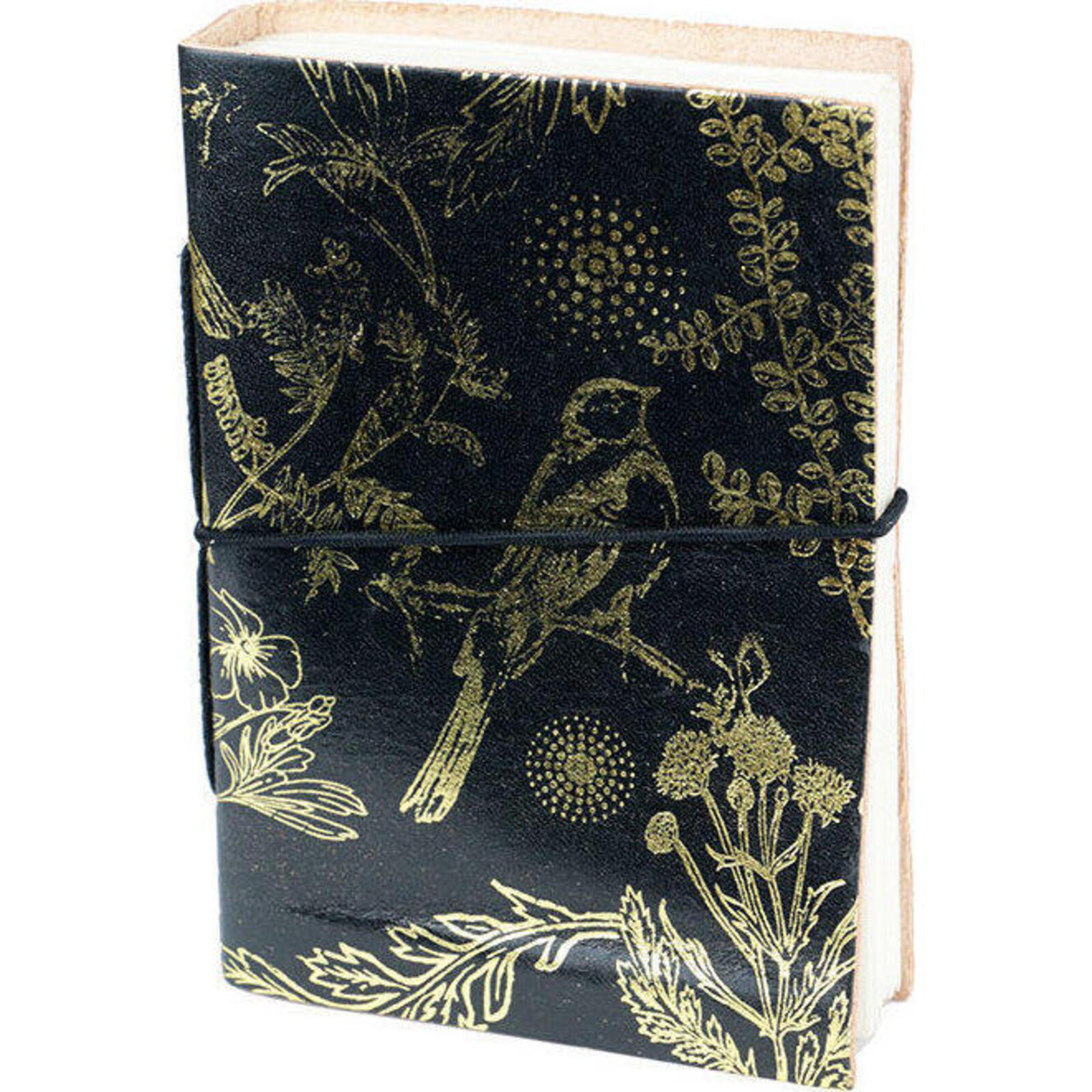 Leather Notebook Gold Bird Small