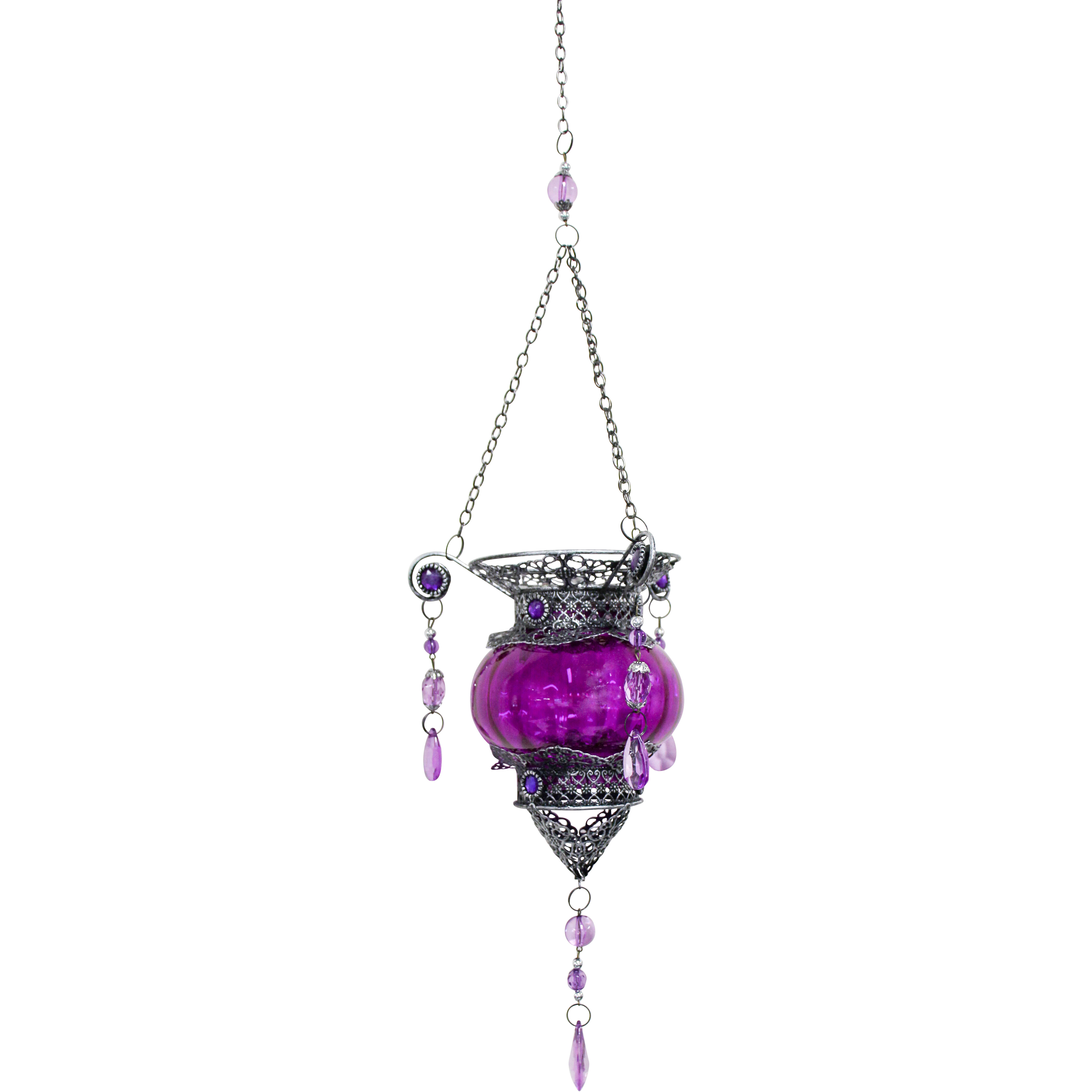 *Hanging Morroc Lantern Purple