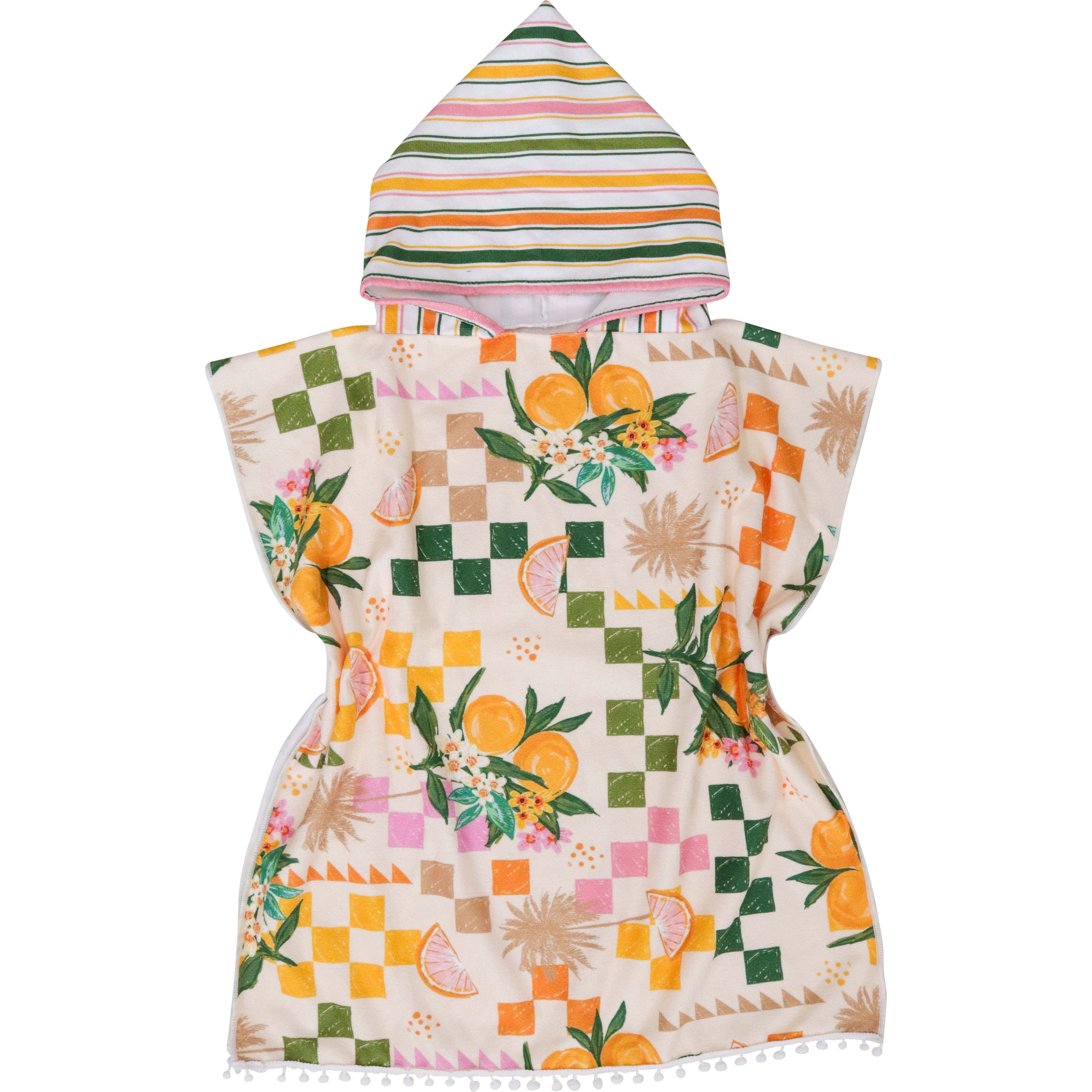 Kids Towel Poncho w/ Bag Lemons