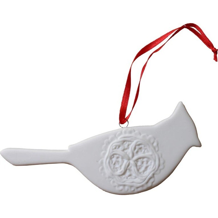 Porcelain Hanging Bird - Flat