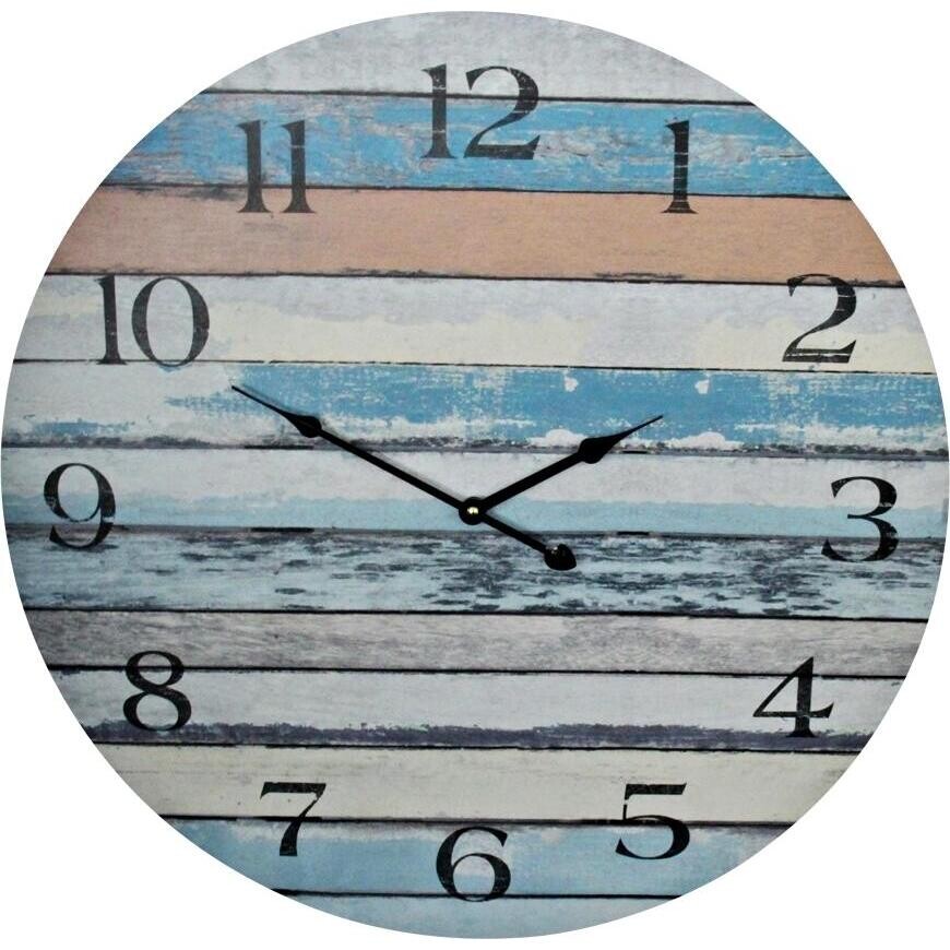 Clock Boat Shack Stripe 58cm