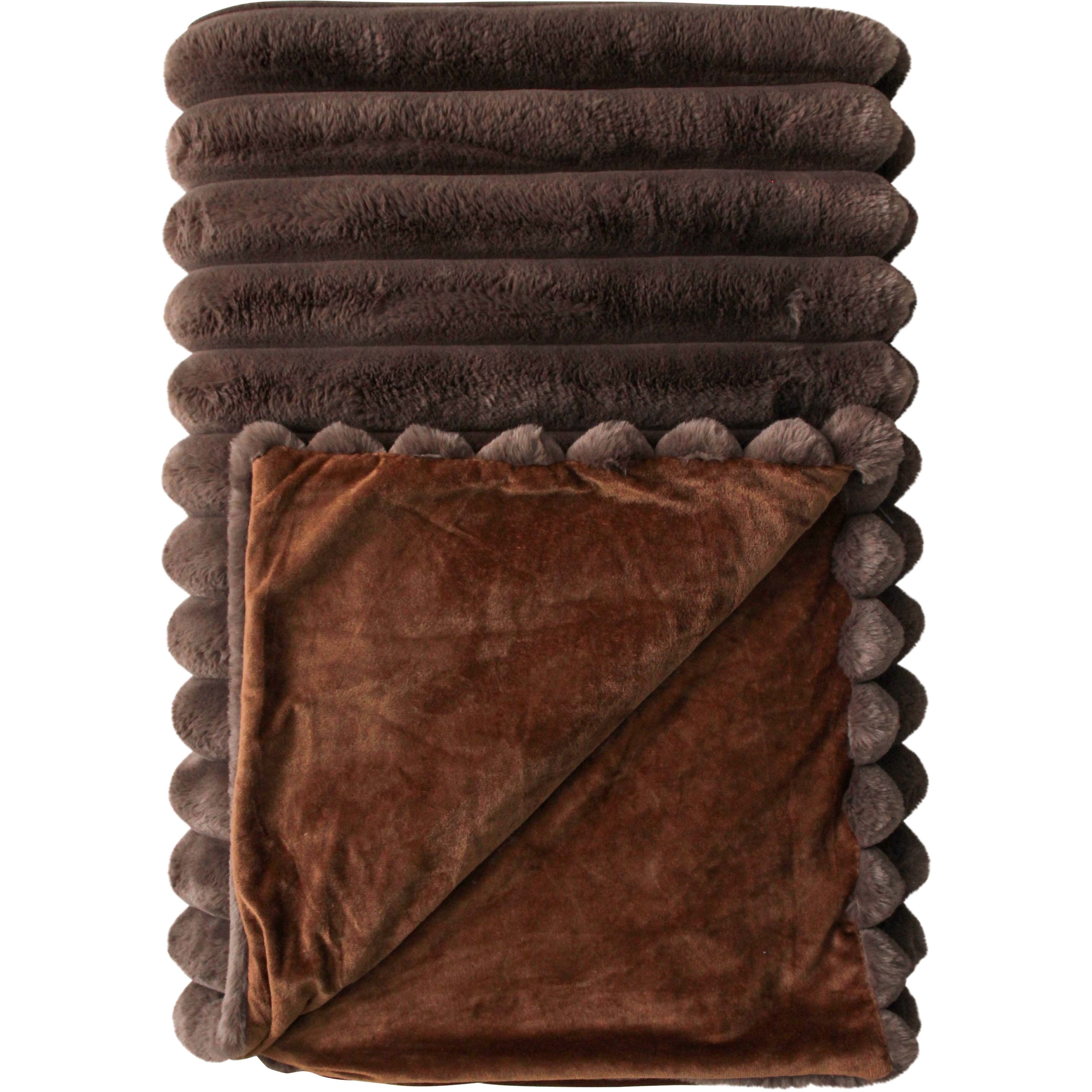 Blanket Puffer Faux Fur Chocolate