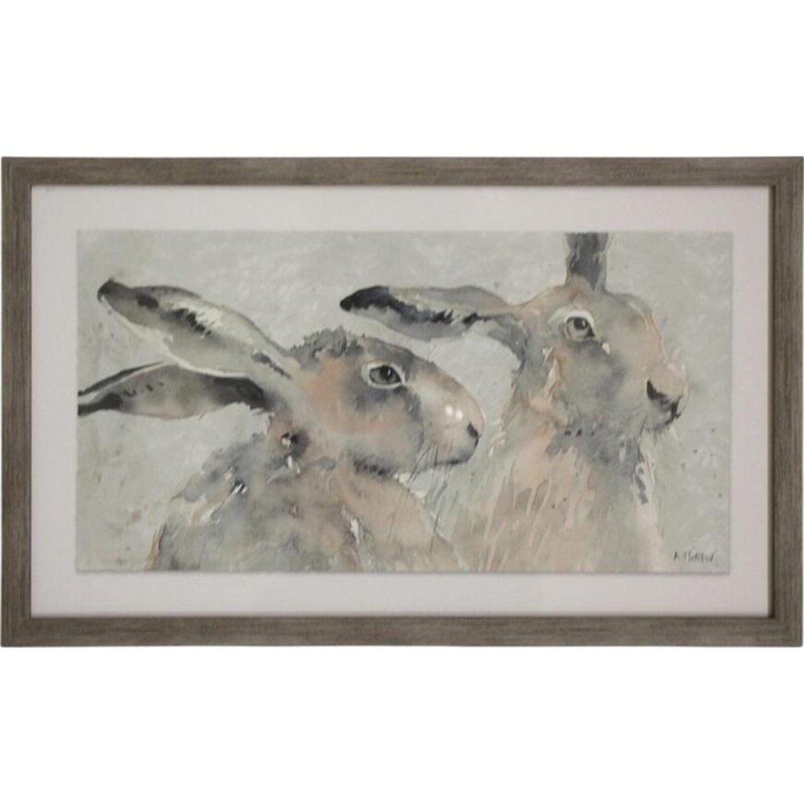 Framed Print Kissing Rabbits