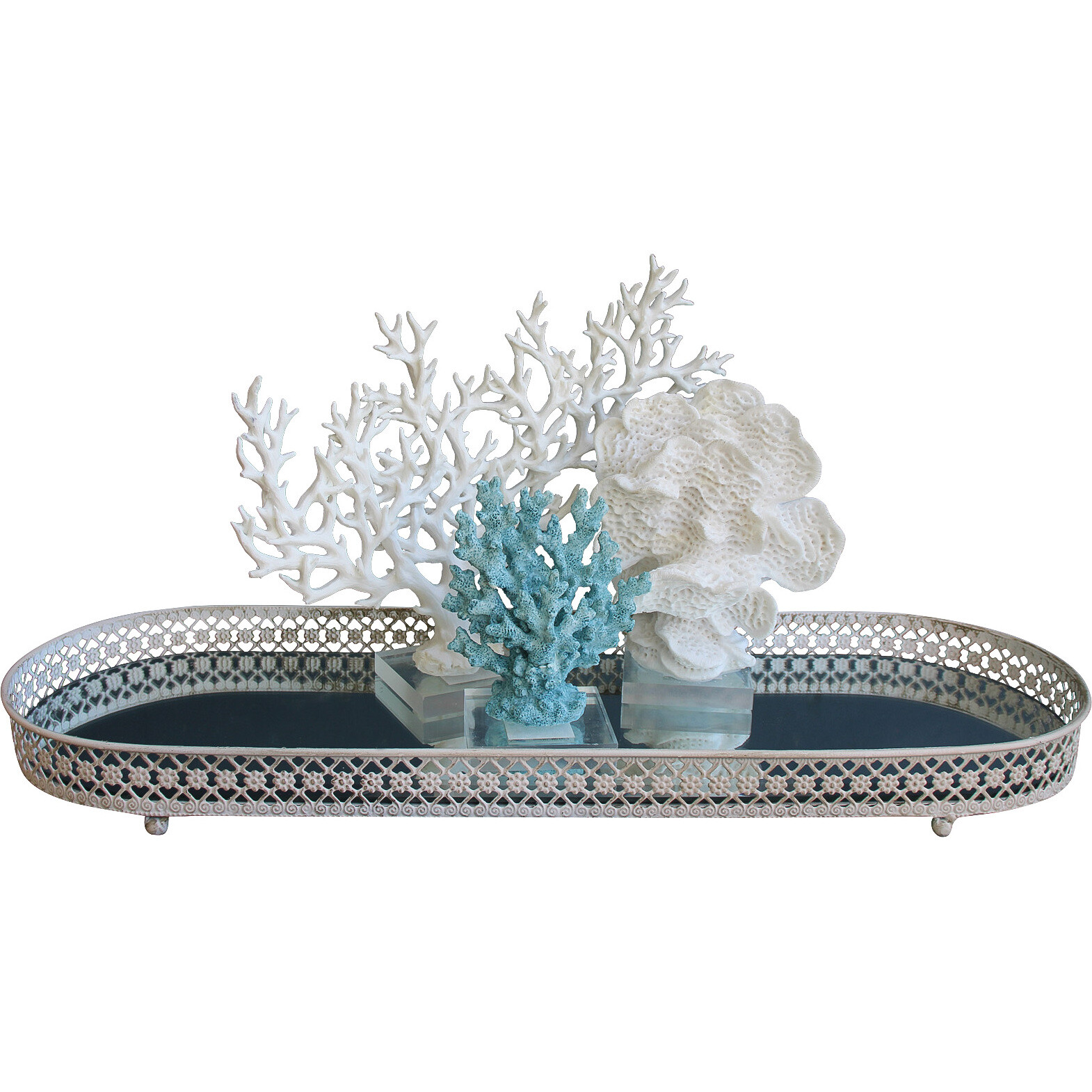 Mirror Tray Royale Rustic White 60cm