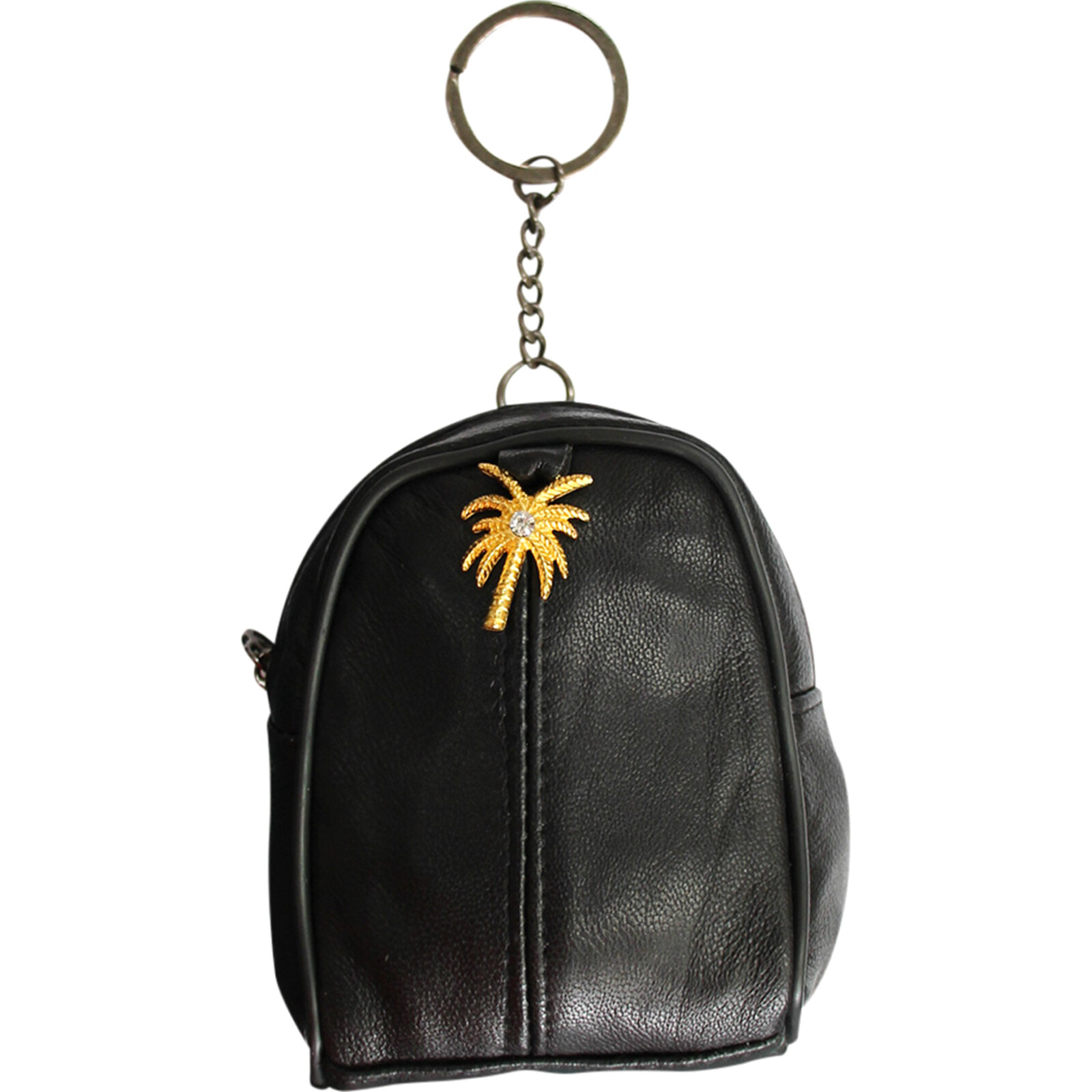 Reusable Shopping Bag Kit in Leather Palm Purse Black