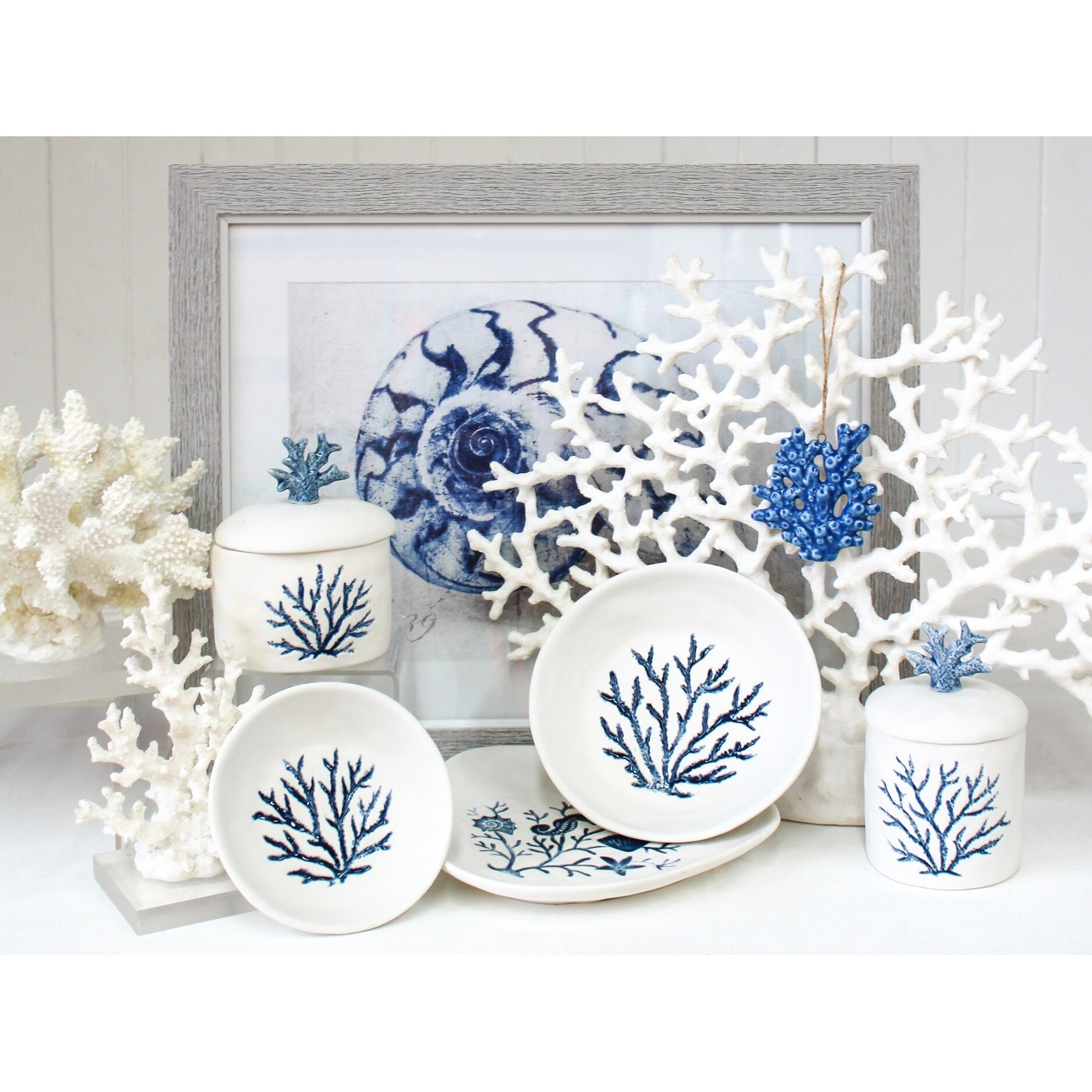 Bowl Sml Coral Branching Blue