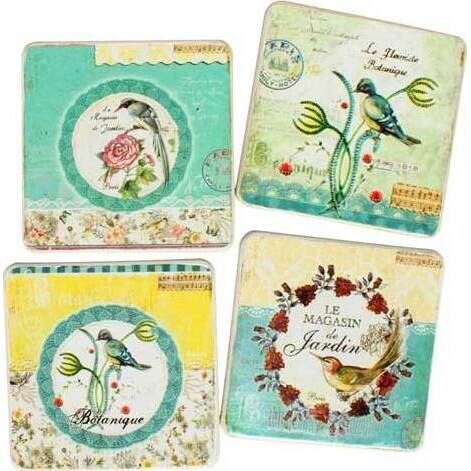 Coasters - Jardin Bird set 4