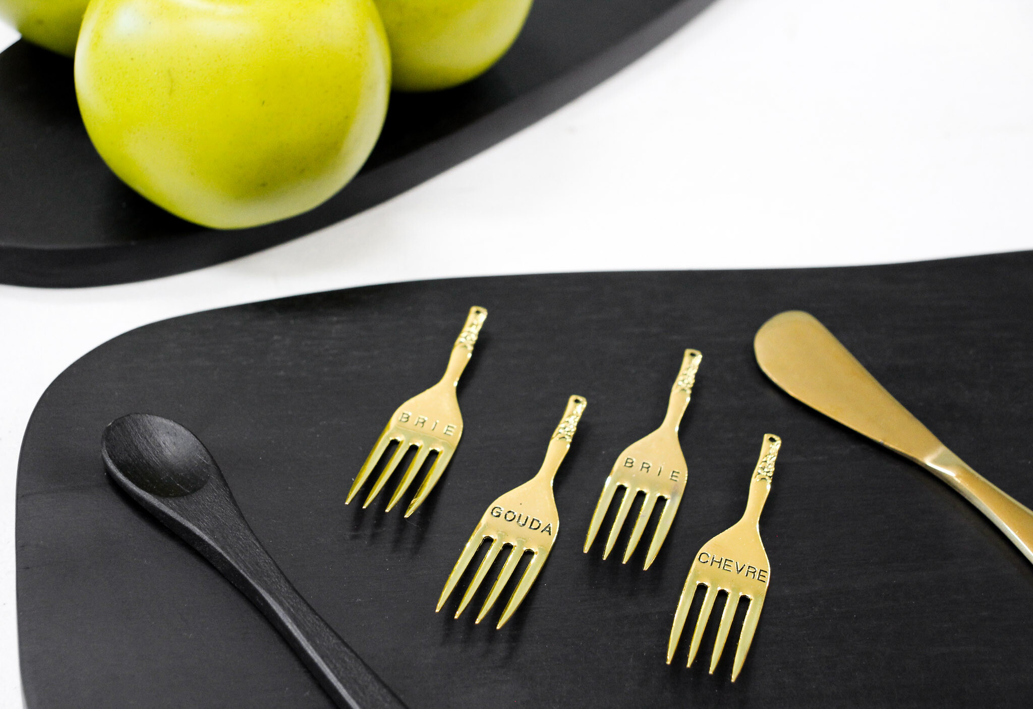 Spreader & Cheese Fork Set Brass