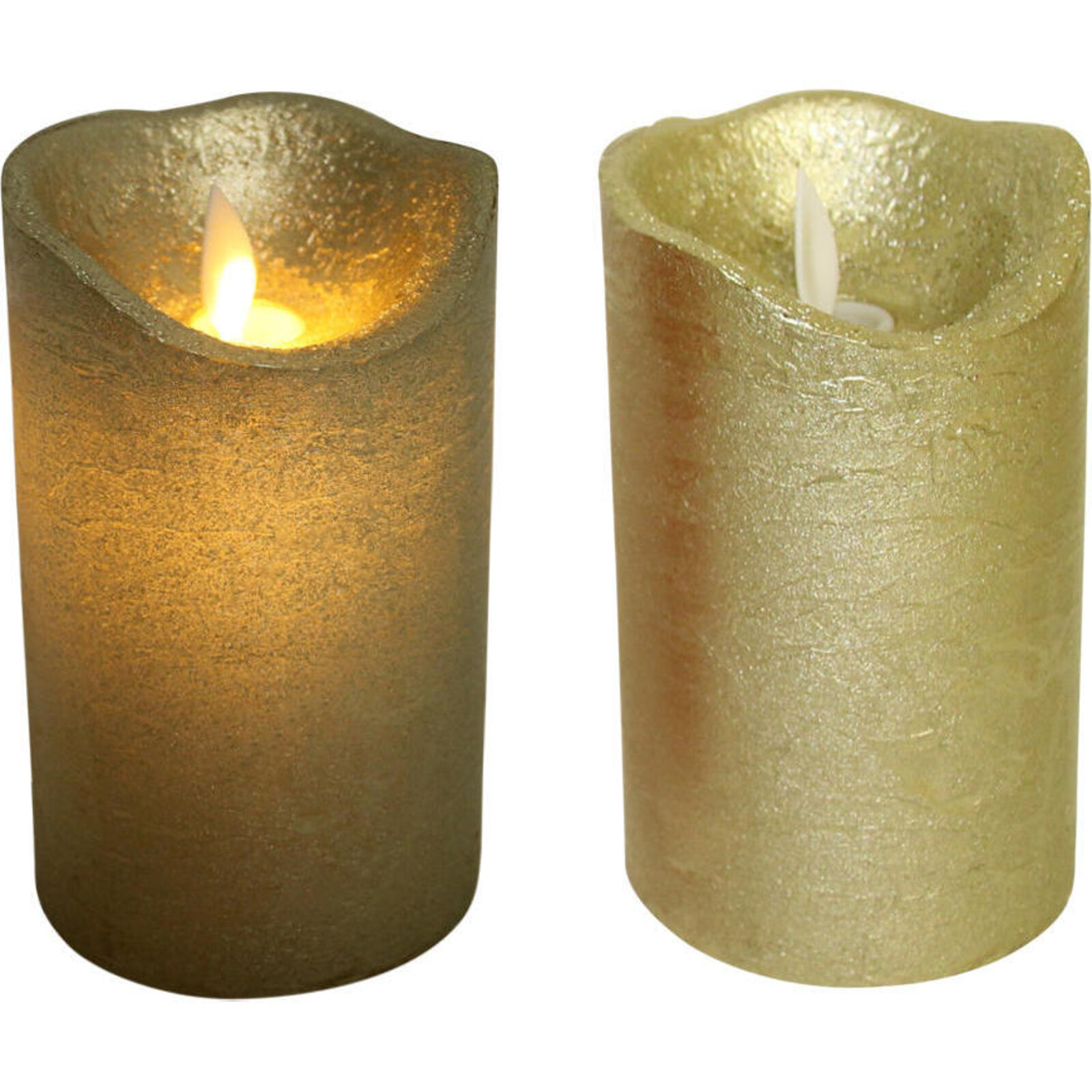 Battery Candle Gold Lrg