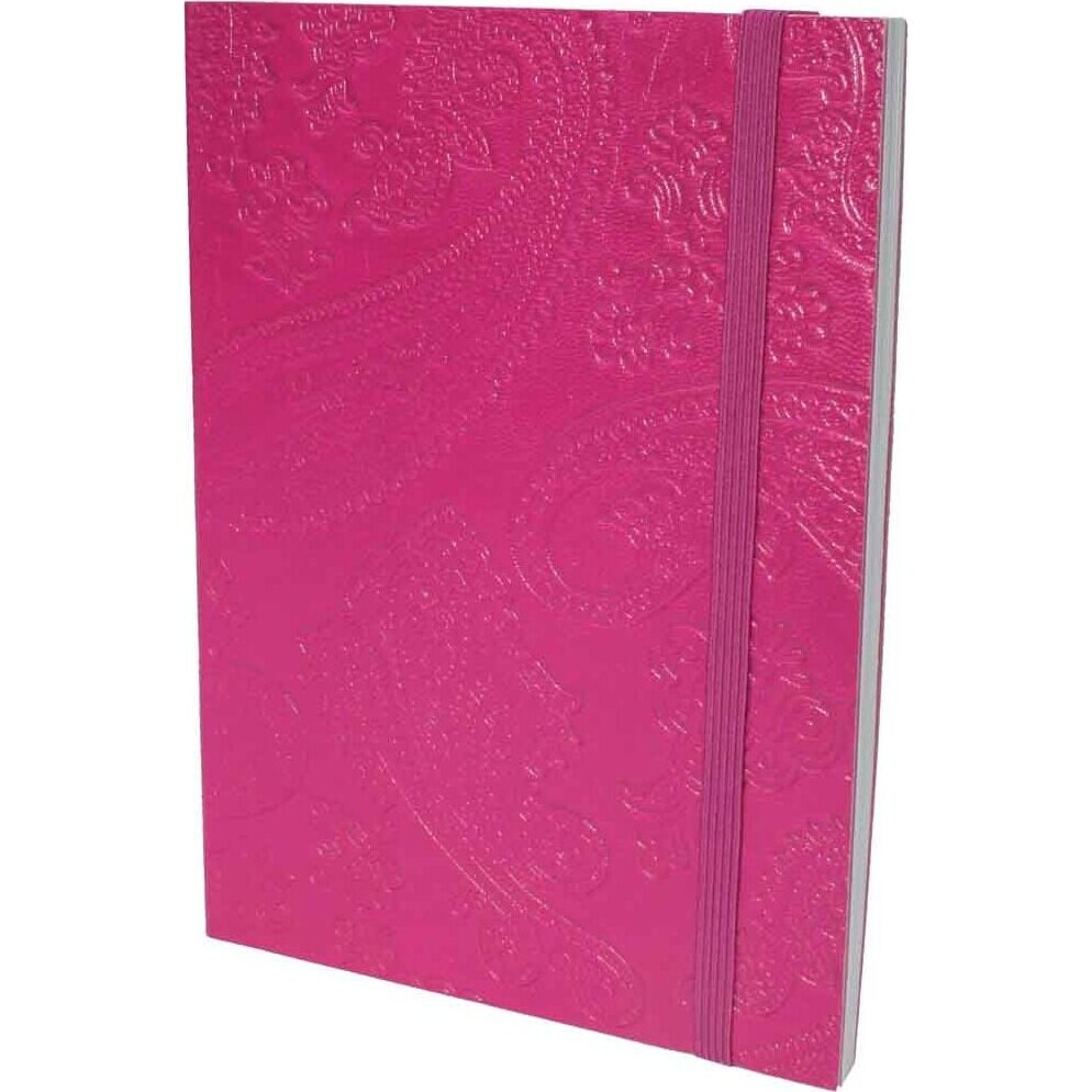 Pink Paisley Leather Notebook