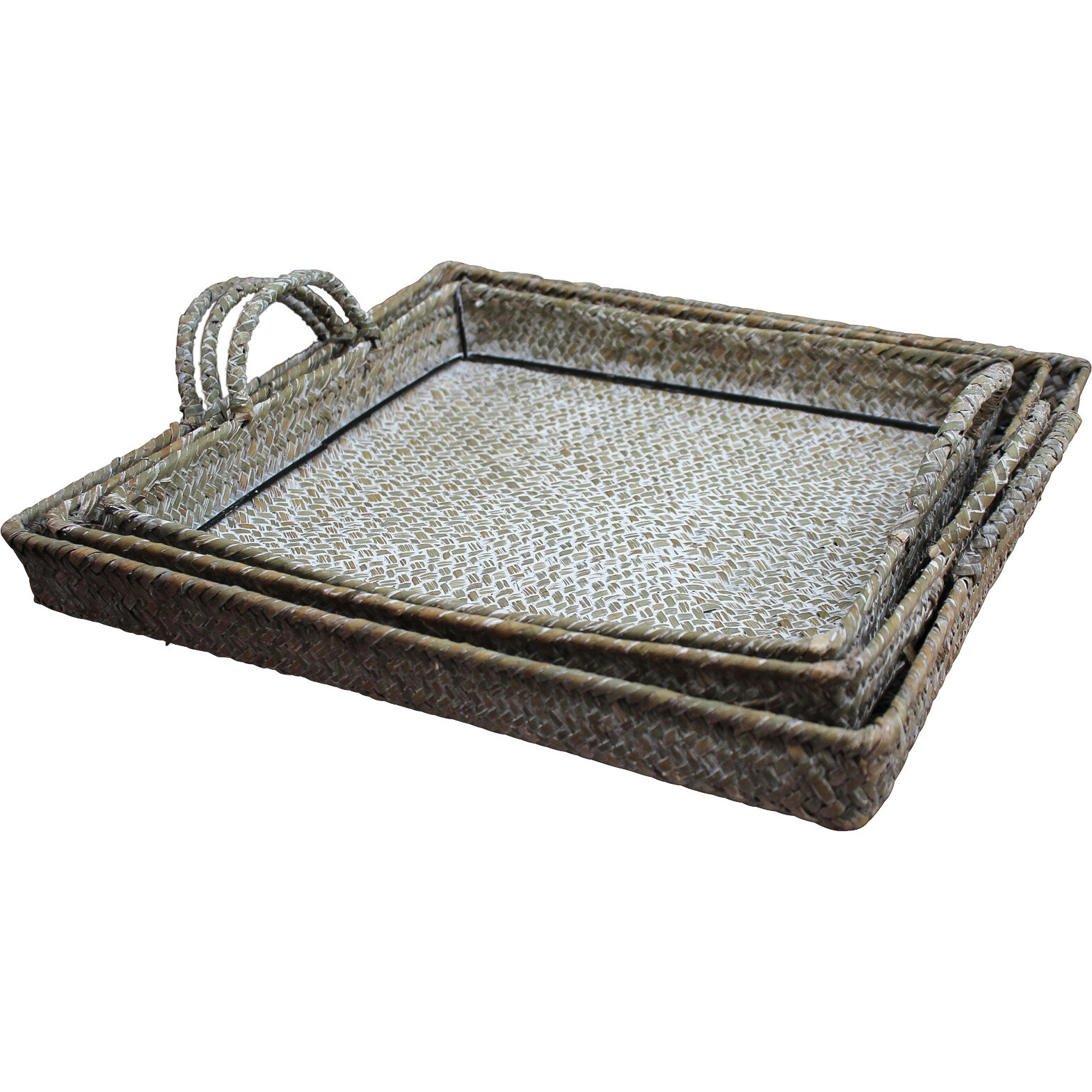 Woven Tray S/3 Nat/Wash