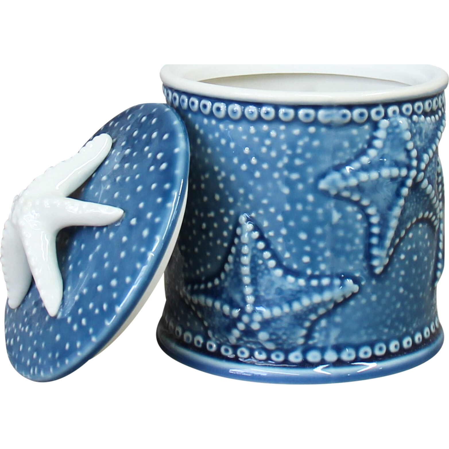 Trinket Box Starfish Blue Lrg