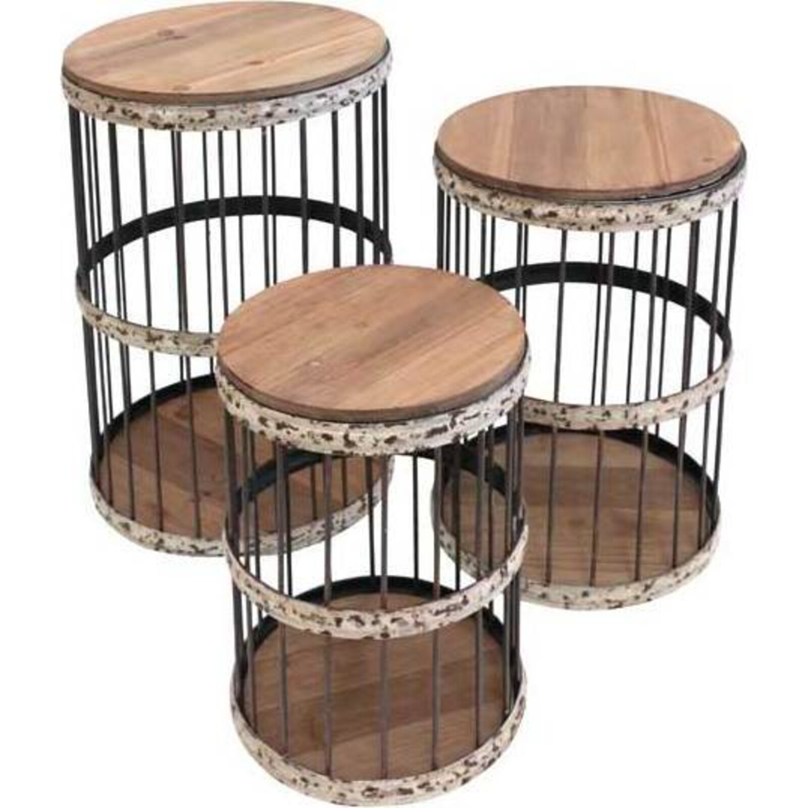 Nest of Tables Rustic Band S/3