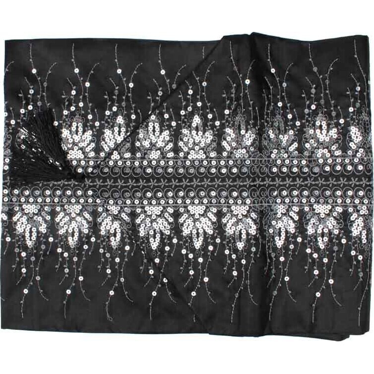 Table Runner - Leaf Cascade Black