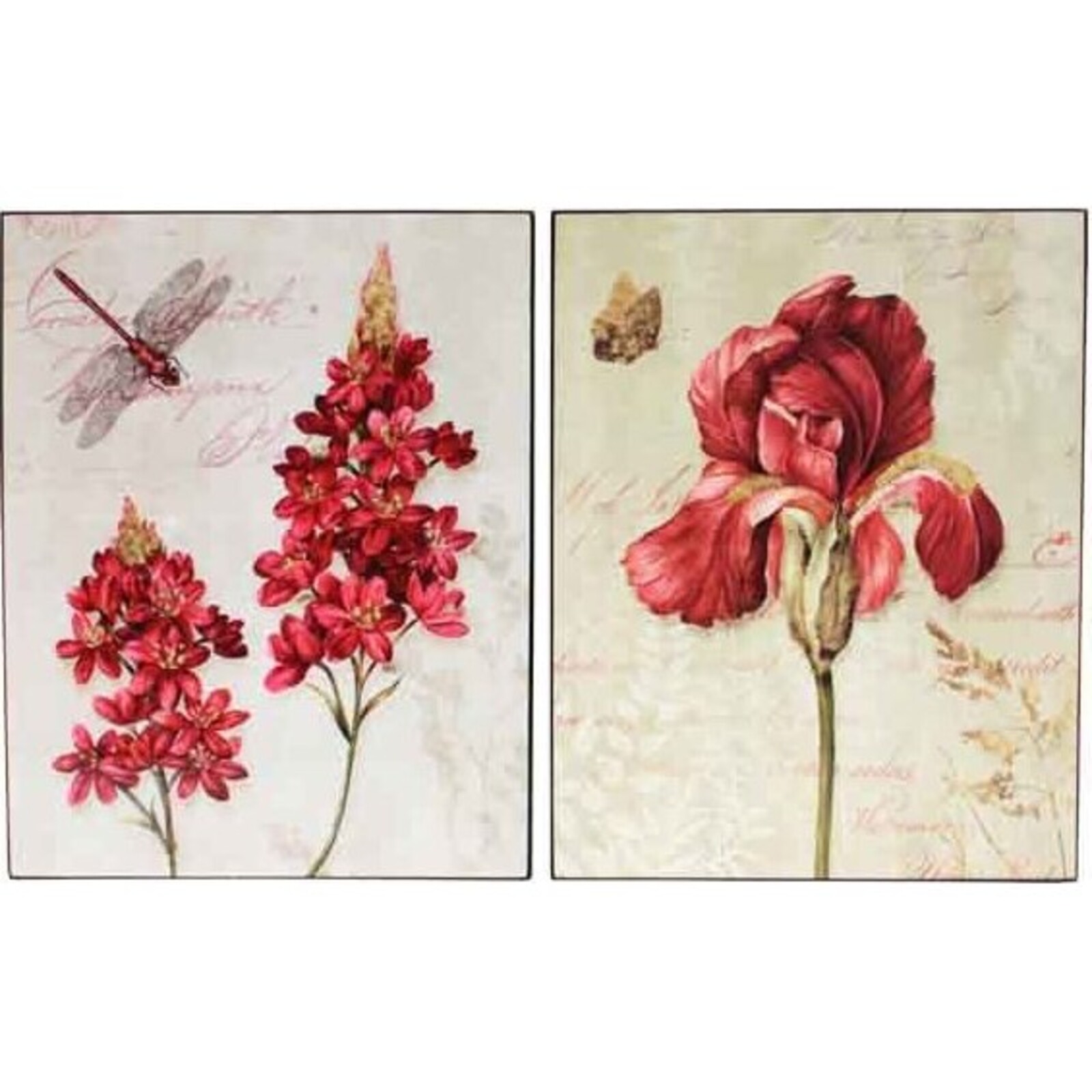 Lacquer Print - Red Floral Script - set 2