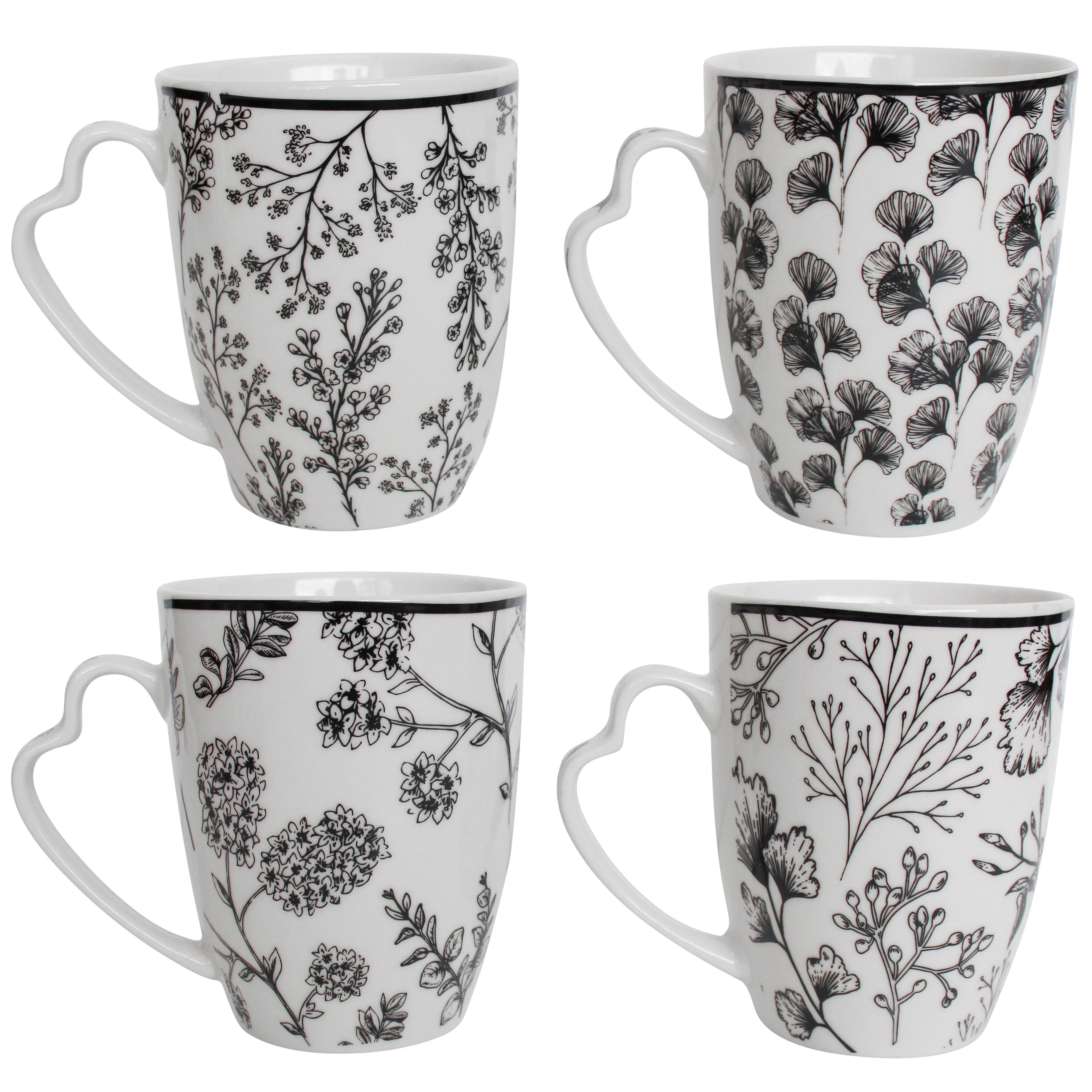 Mugs B/W Floral Asstd