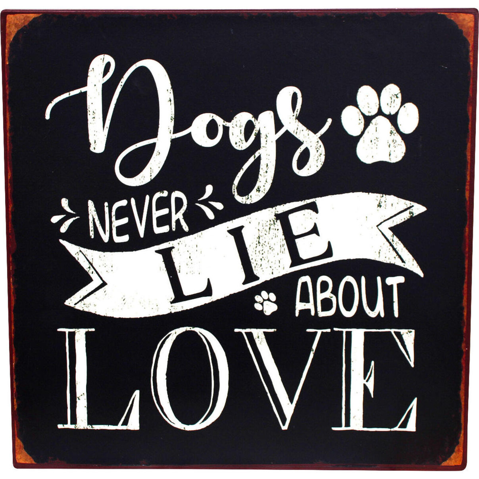 Metal Sign Dogs Love