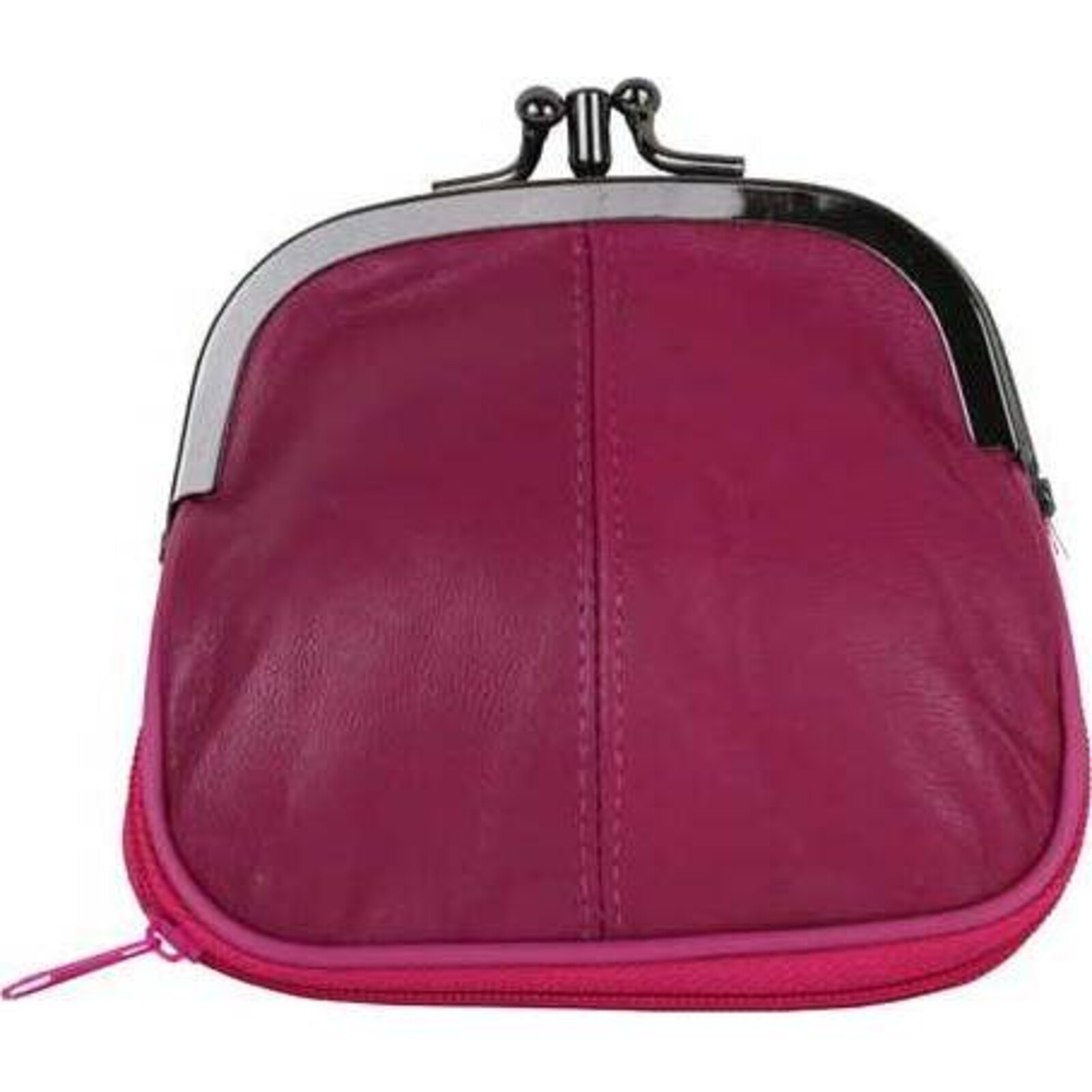 Leather Purse Double Pink