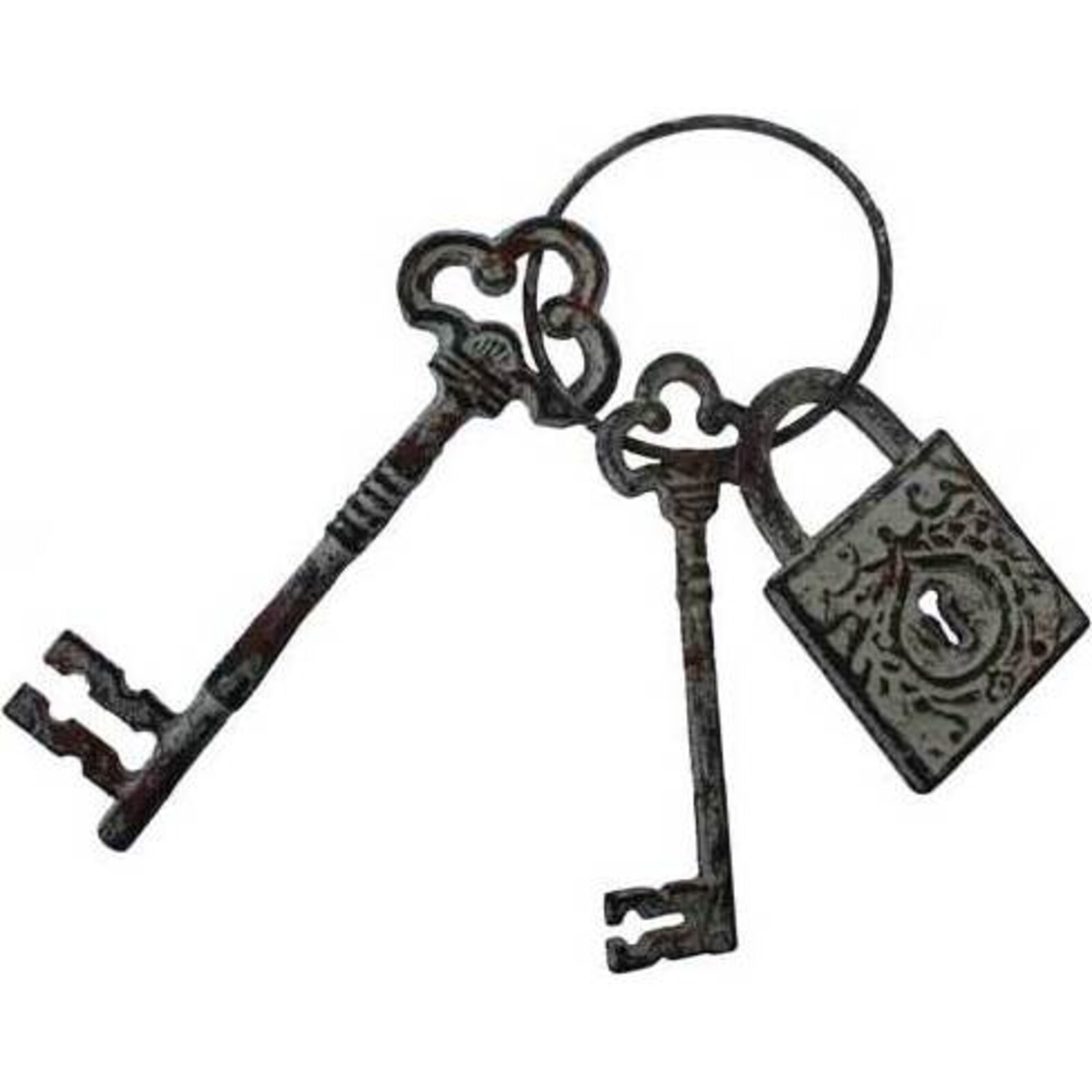 Keys on Ring - Rustic Padlock