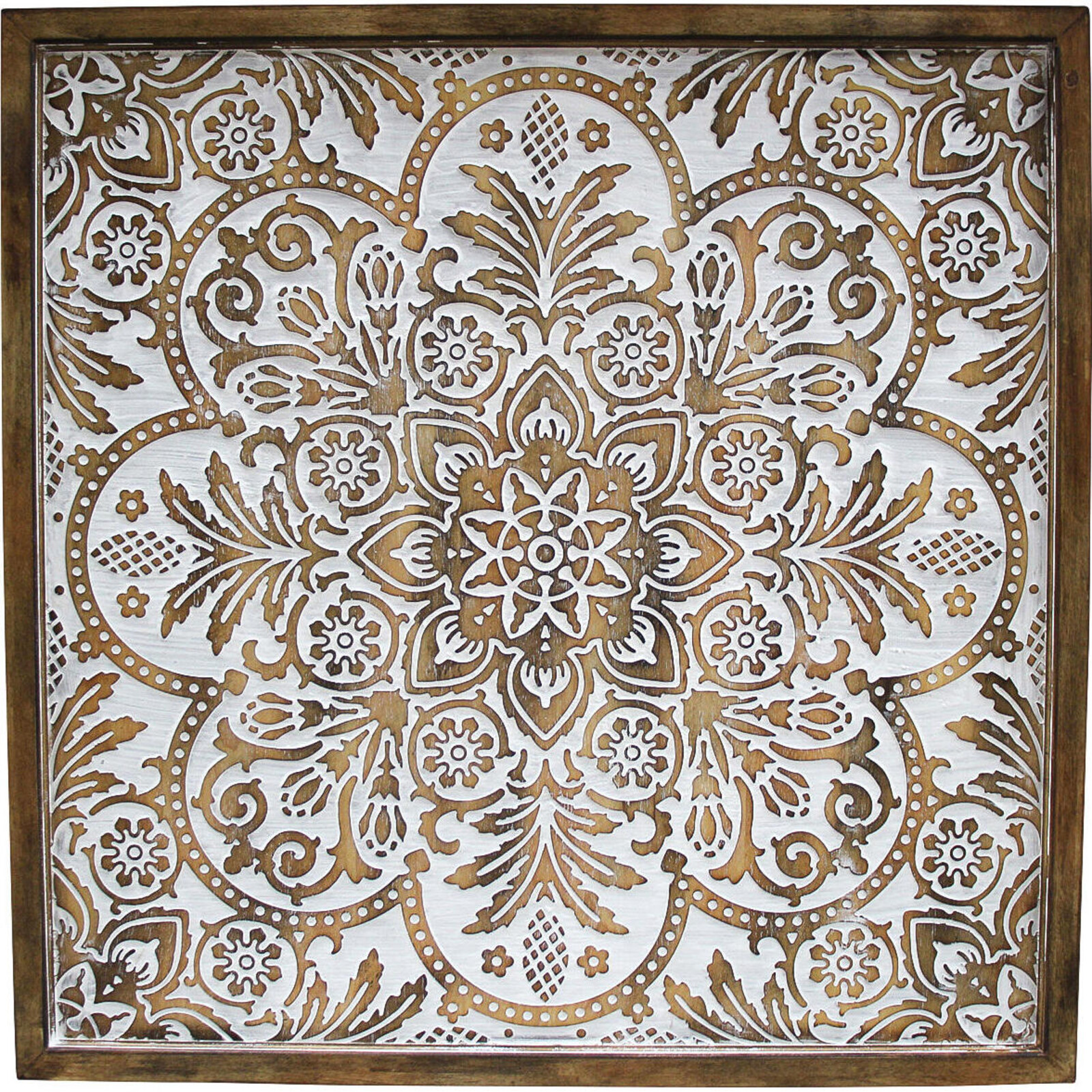 Wall Art Mandala White Floral